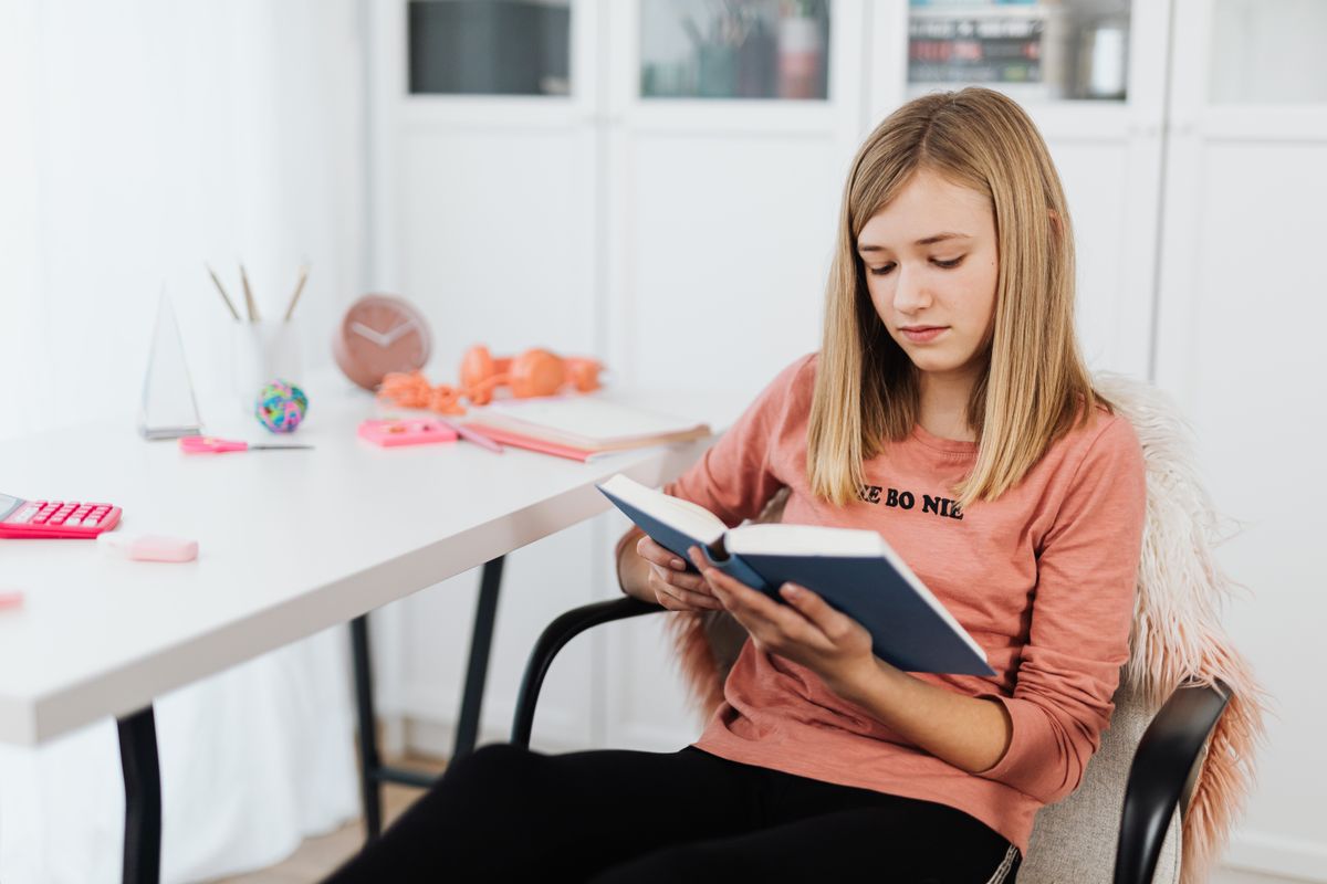 A cozy home reading corner for a child