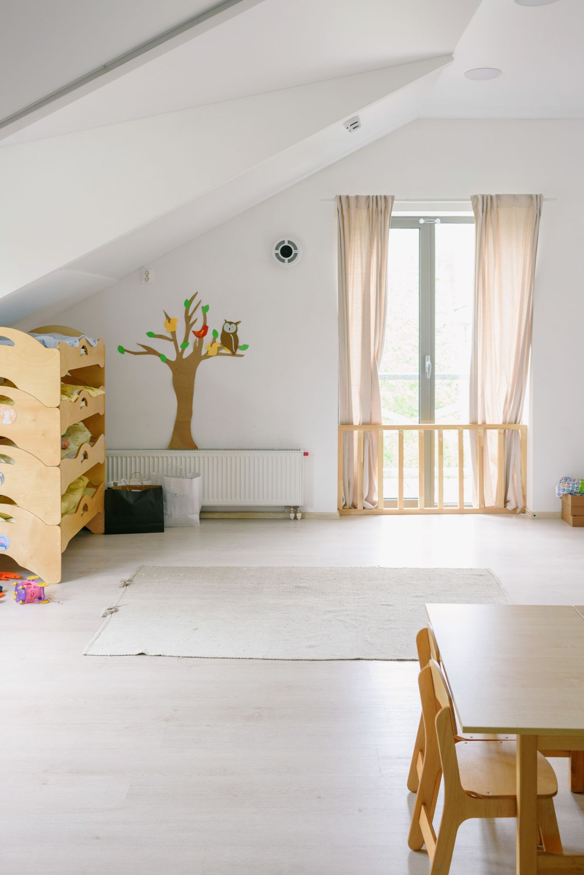 Calm, sensory-friendly kids room in soft pastel tones