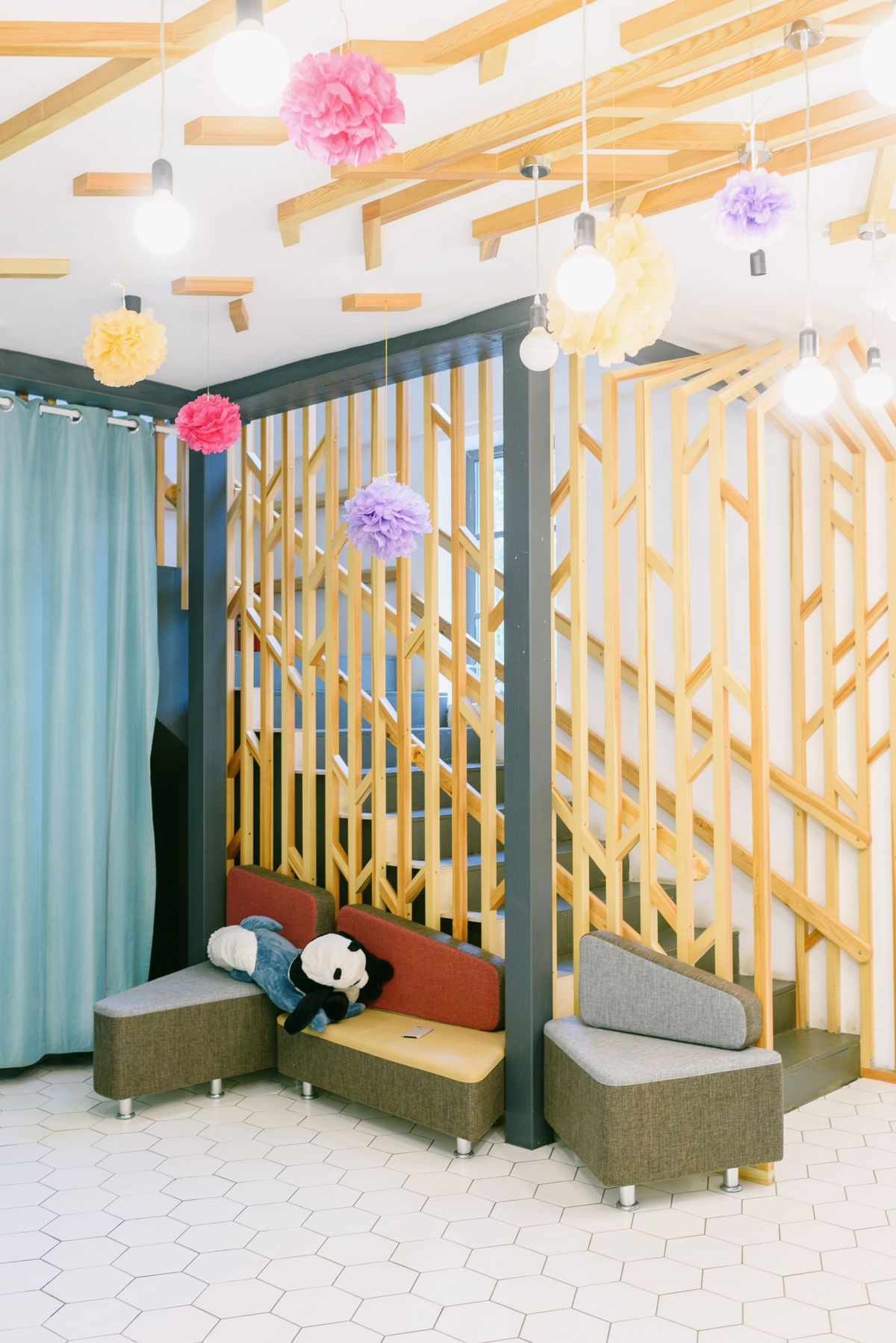 A freshly rearranged, playful kids room