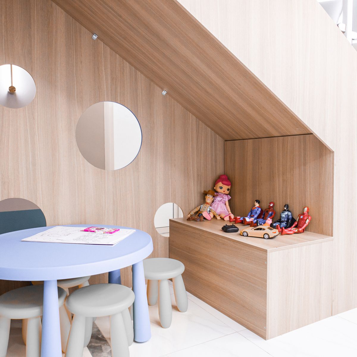 Cozy play den and tent in a children's space