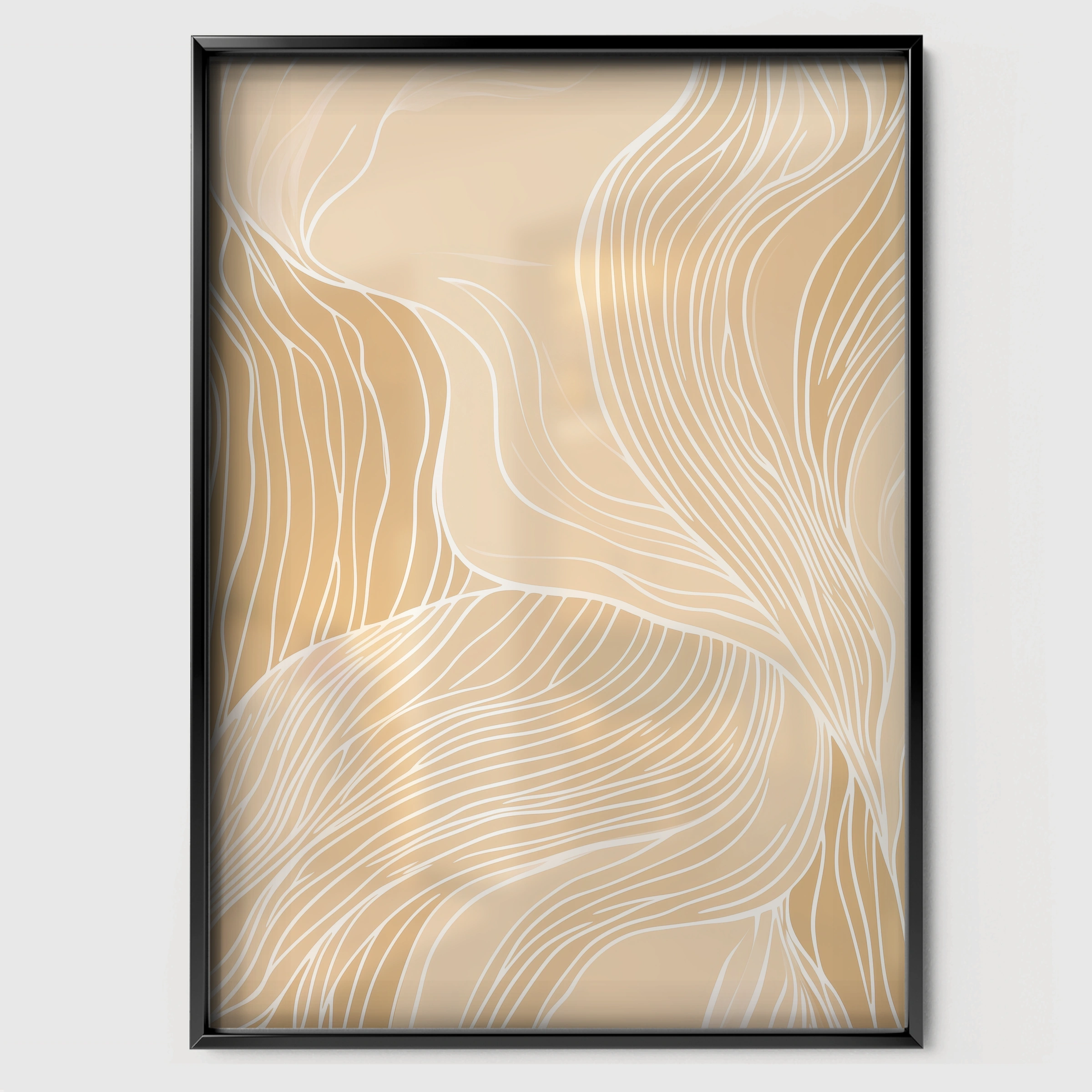 Abstract Lines Nursery Print - black framed nursery wall art print