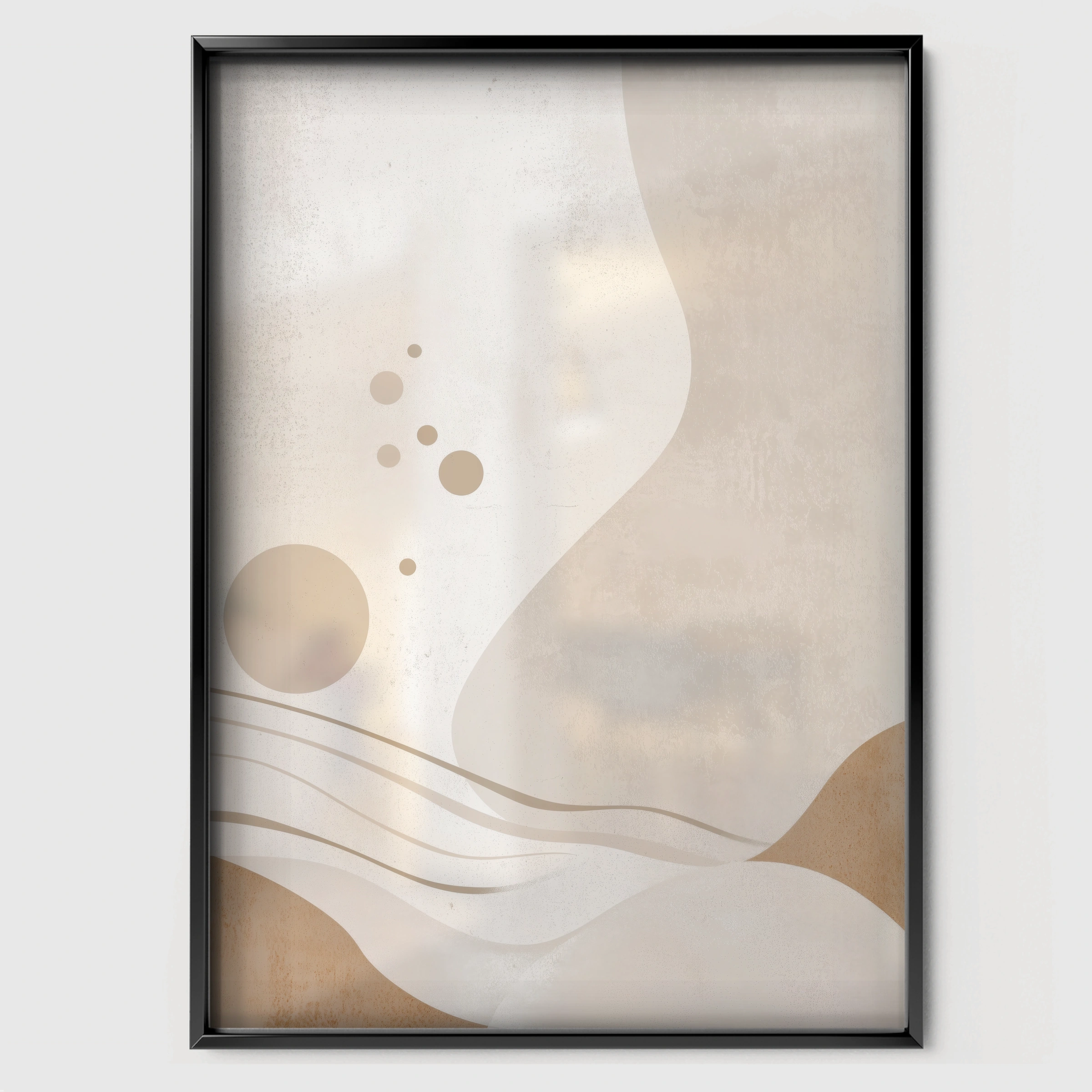 Abstract Shapes Nursery Print - black framed nursery wall art print