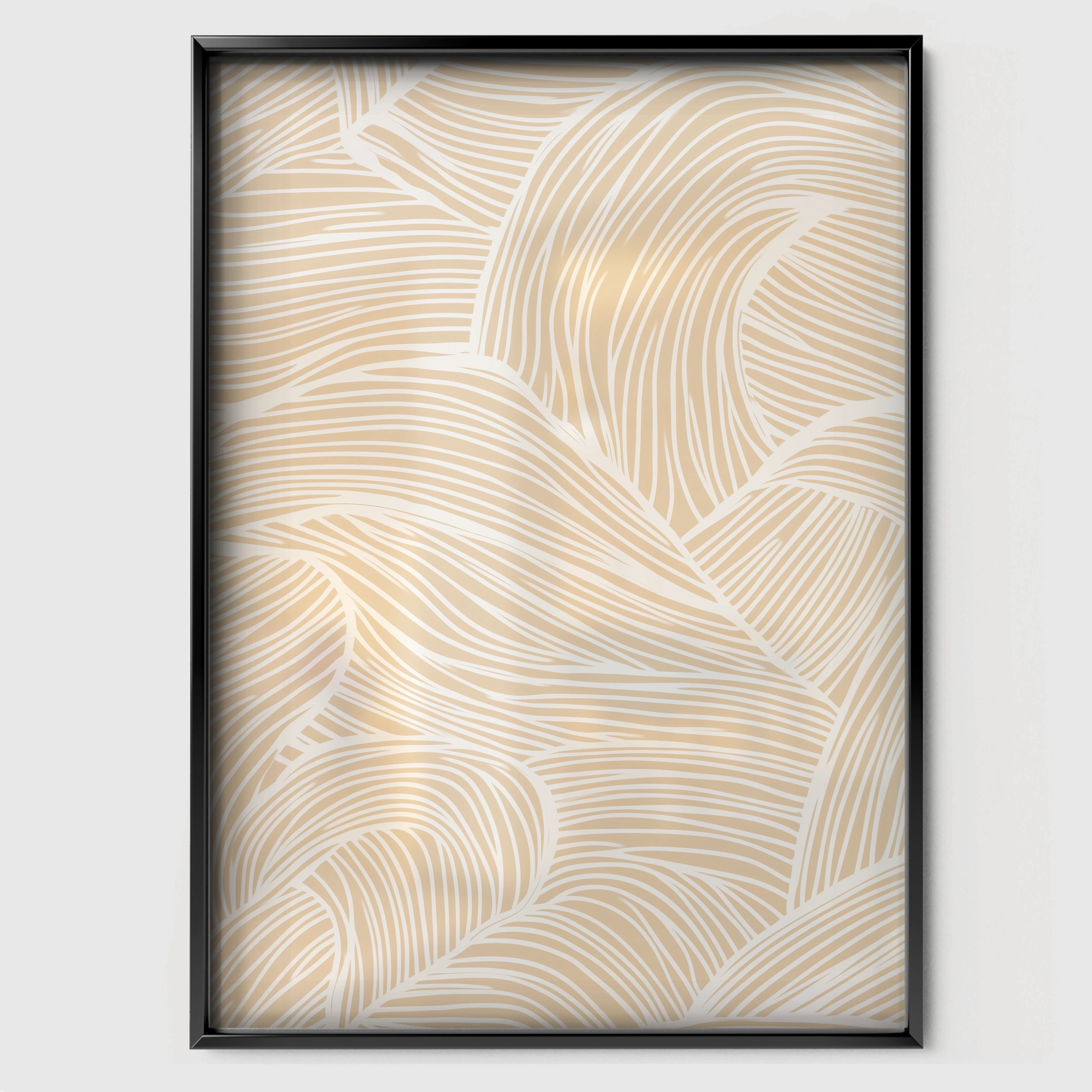 Abstract Waves Nursery Print - black framed nursery wall art print