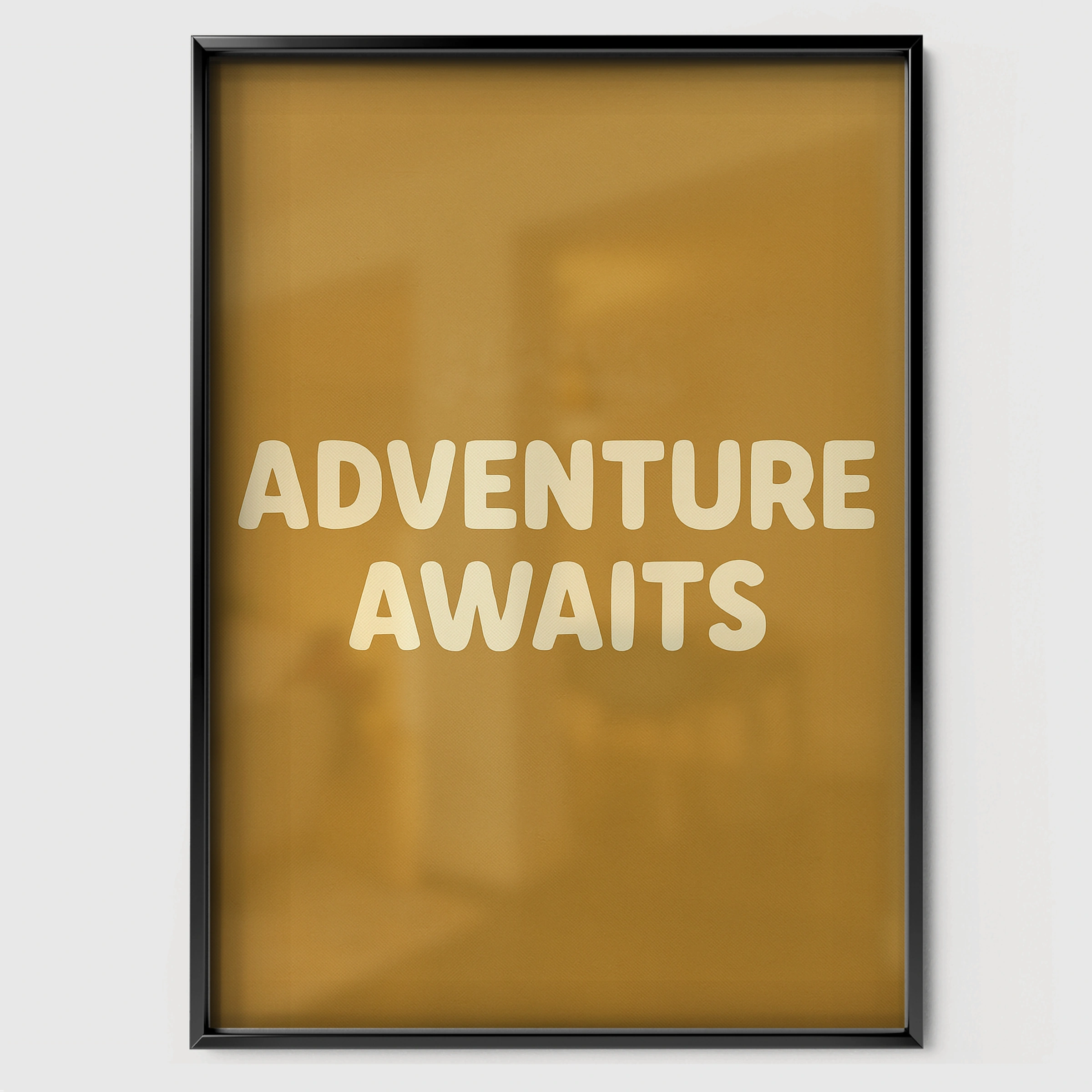 Adventure Awaits Nursery Print - black framed nursery wall art print
