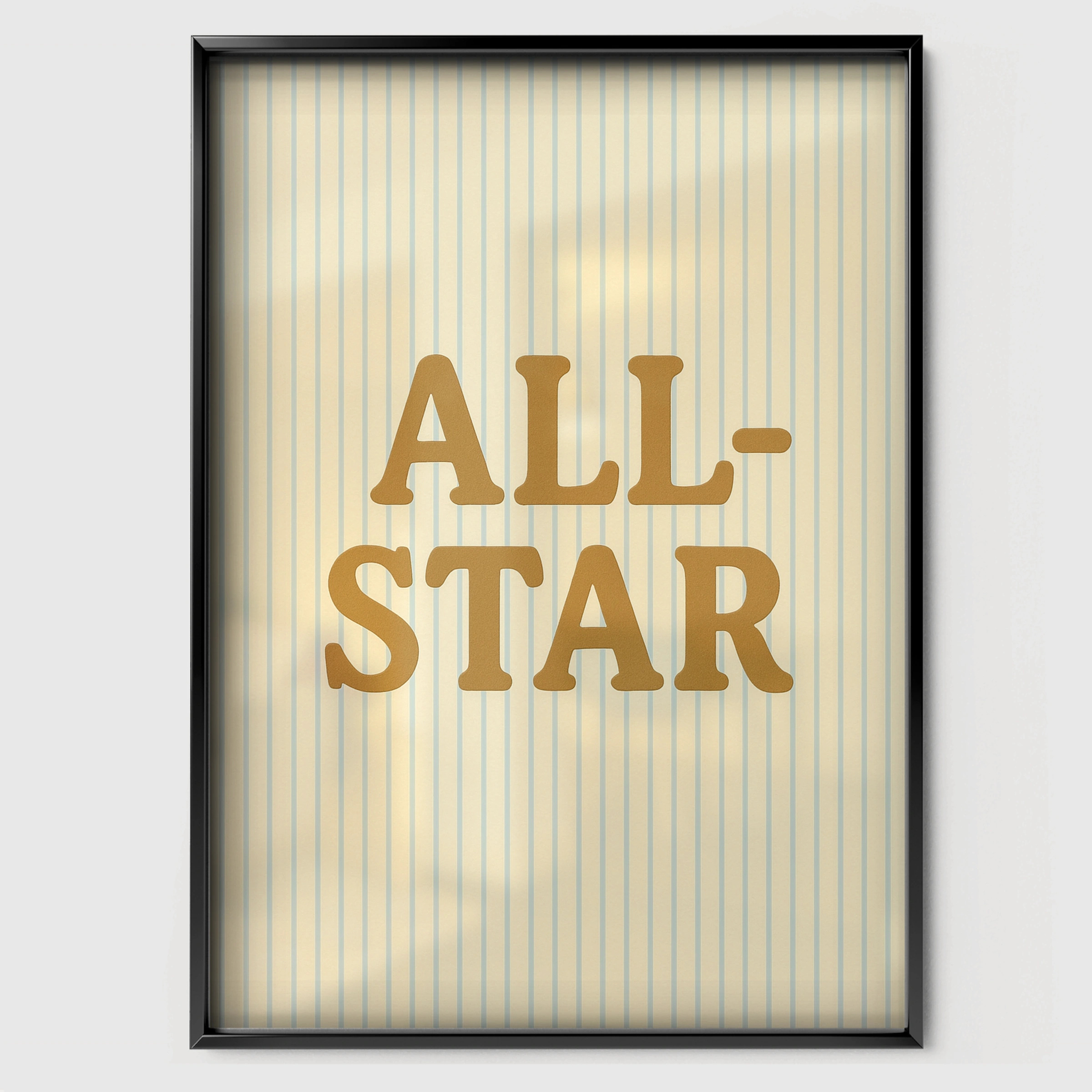 All Star Nursery Print - black framed nursery wall art print