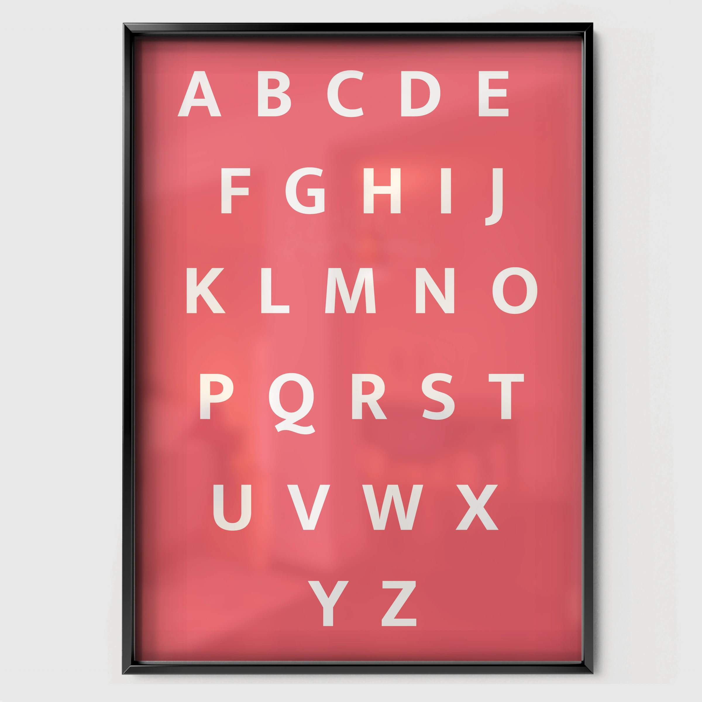 Alphabet Chart Nursery Print - black framed nursery wall art print