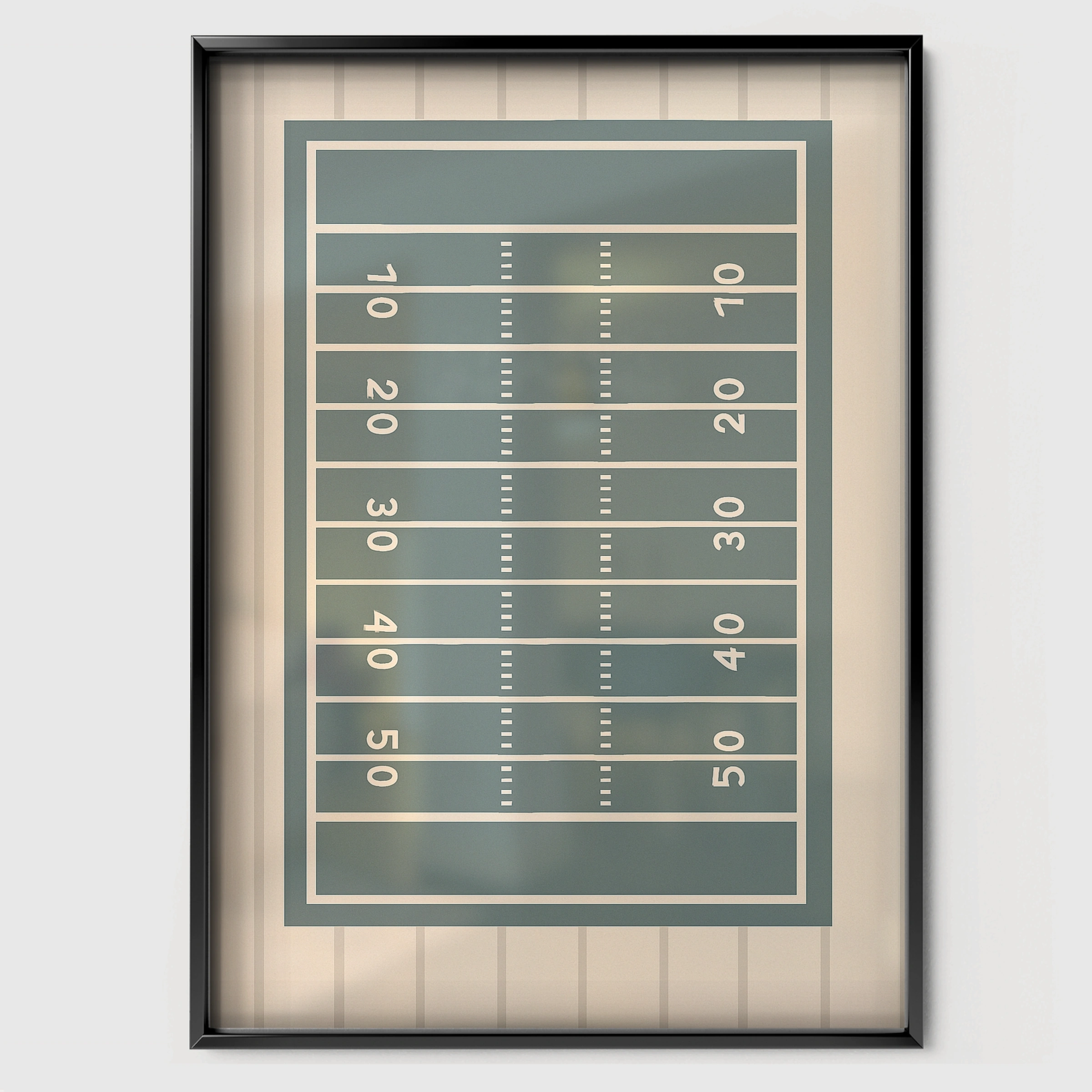 American Football Field Nursery Print - black framed nursery wall art print