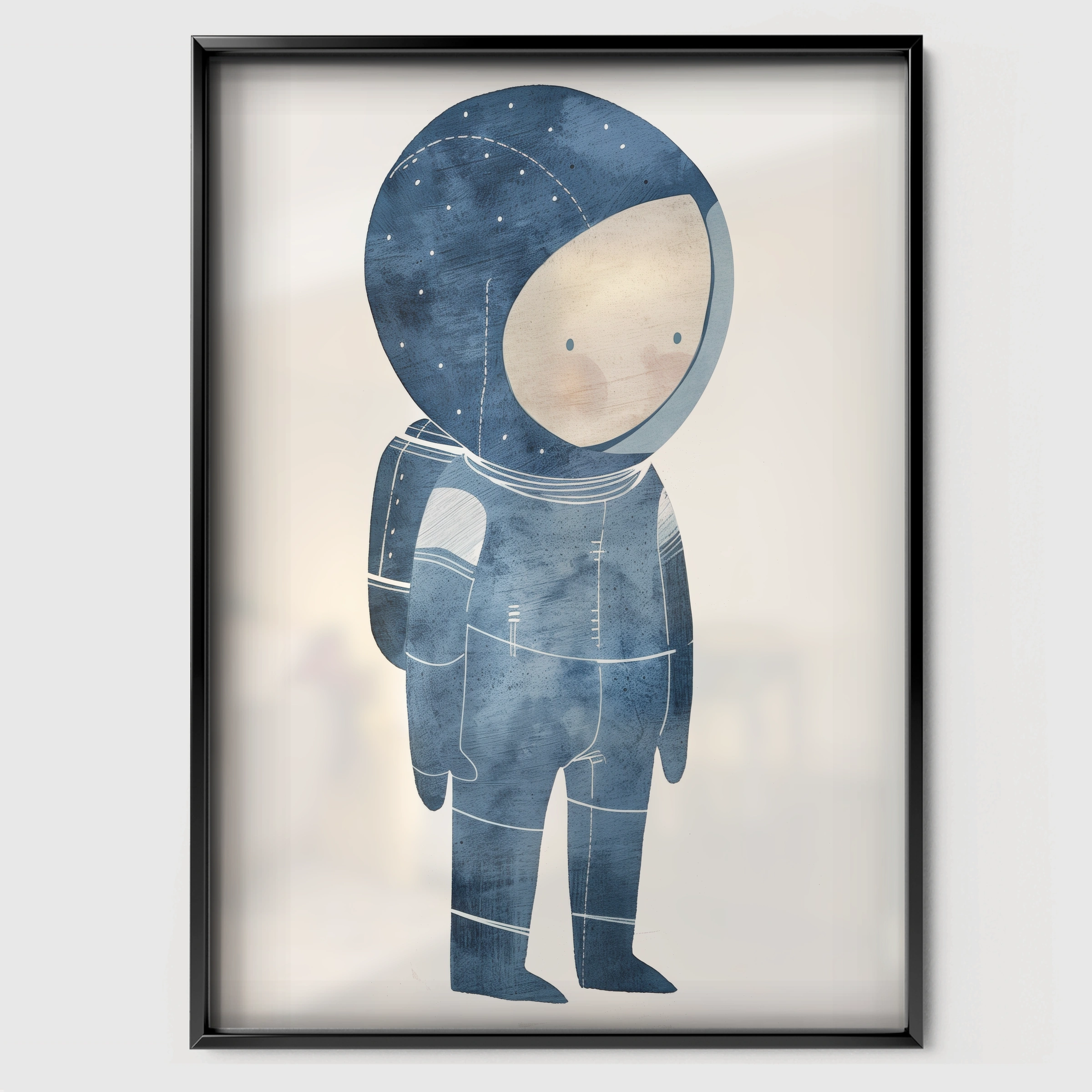 Astronaut Suit Nursery Print - black framed nursery wall art print