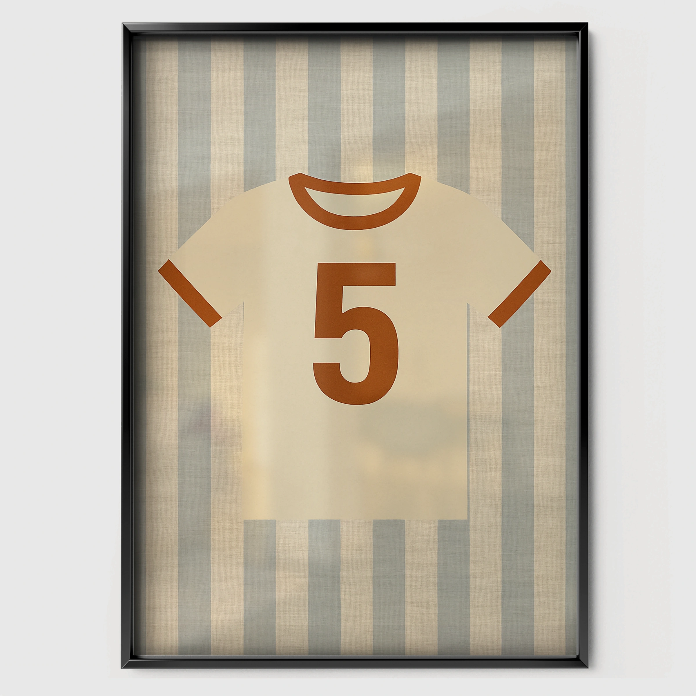 Baseball Jersey Nursery Print - black framed nursery wall art print