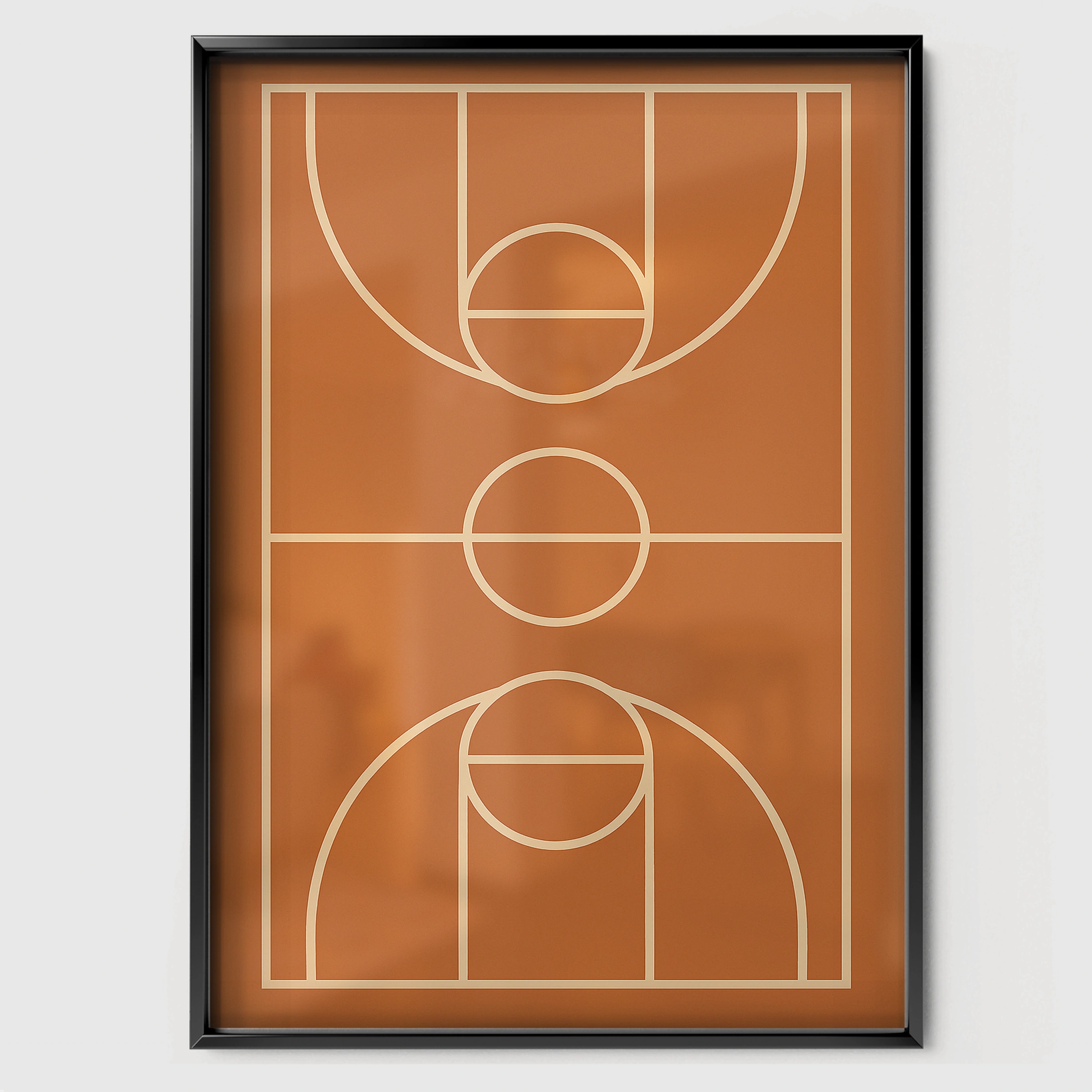 Basketball Court Two Nursery Print - black framed nursery wall art print