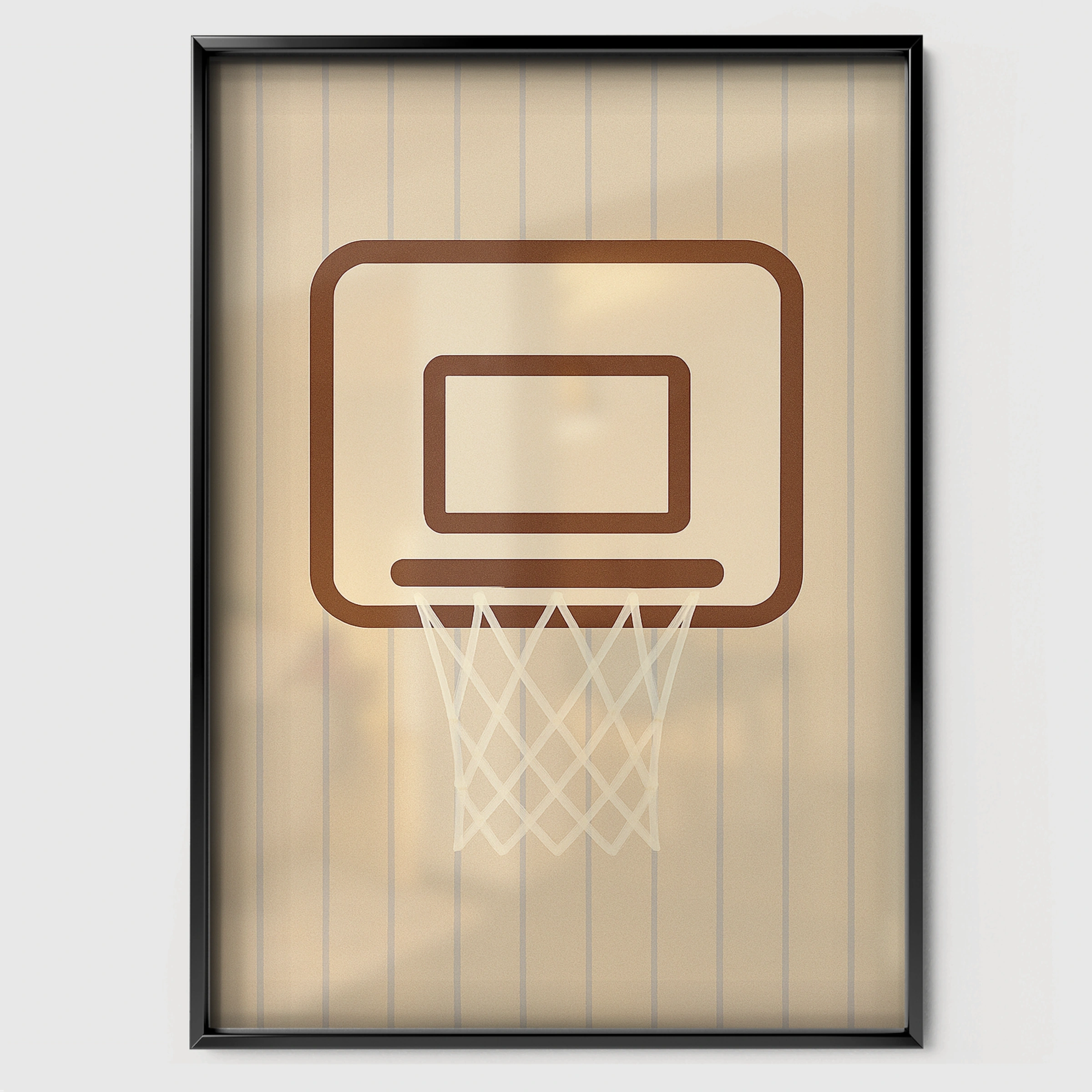 Basketball Hoop Nursery Print - black framed nursery wall art print