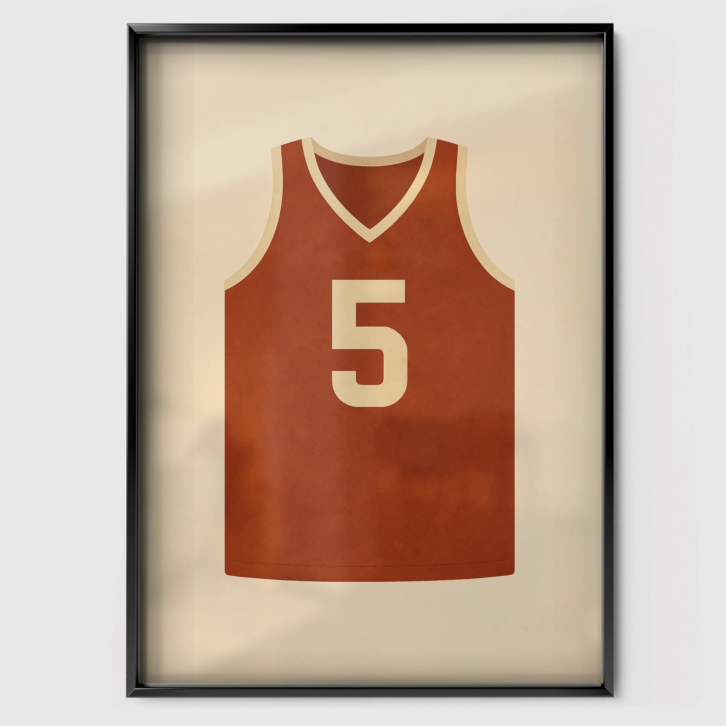 Basketball Jersey Nursery Print - black framed nursery wall art print