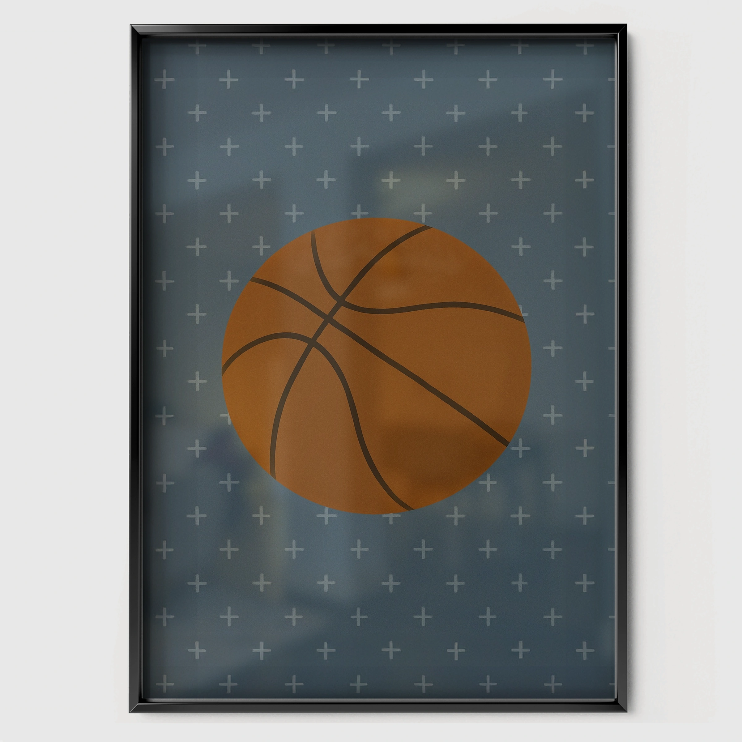 Basketball Nursery Print - black framed nursery wall art print