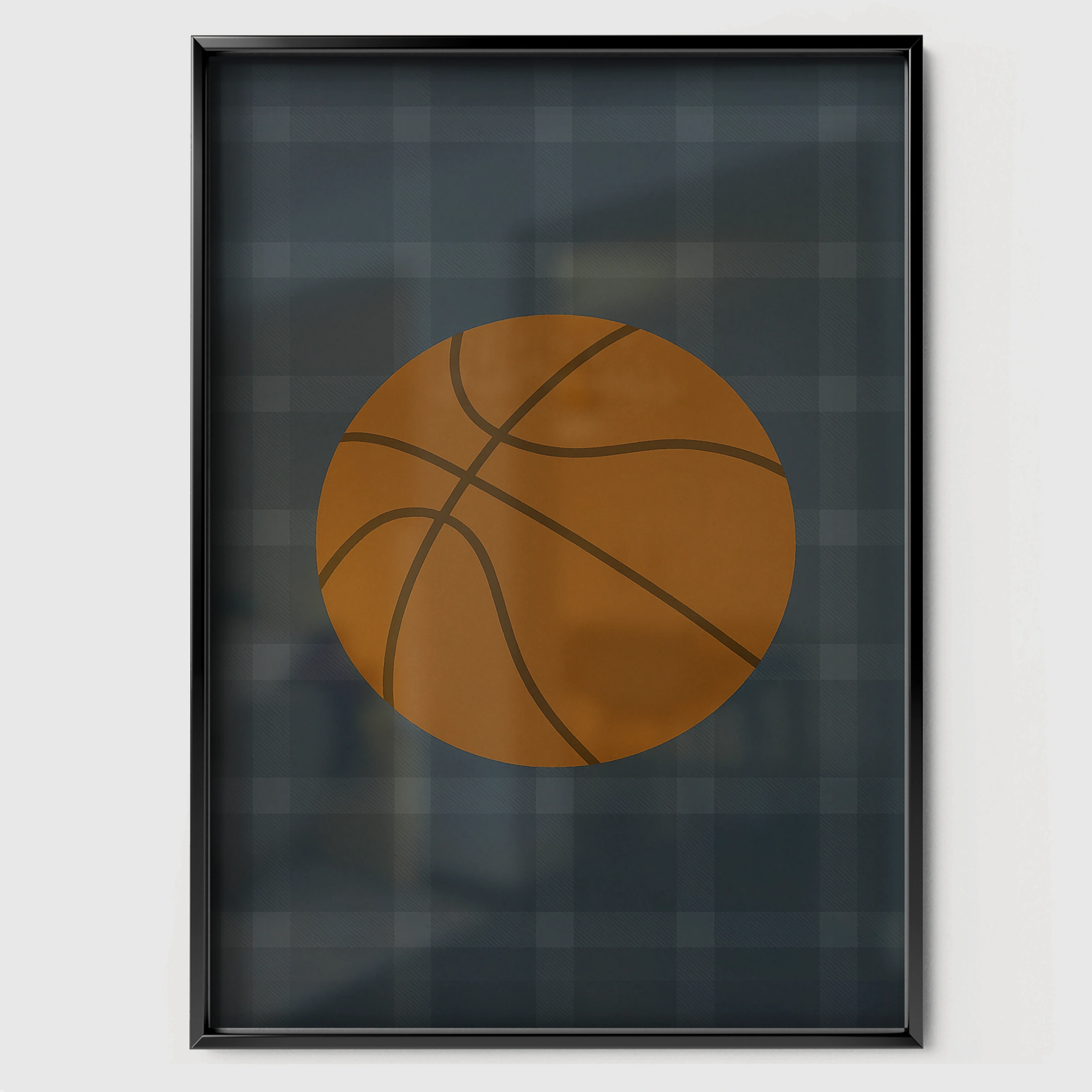 Basketball Three Nursery Print - black framed nursery wall art print