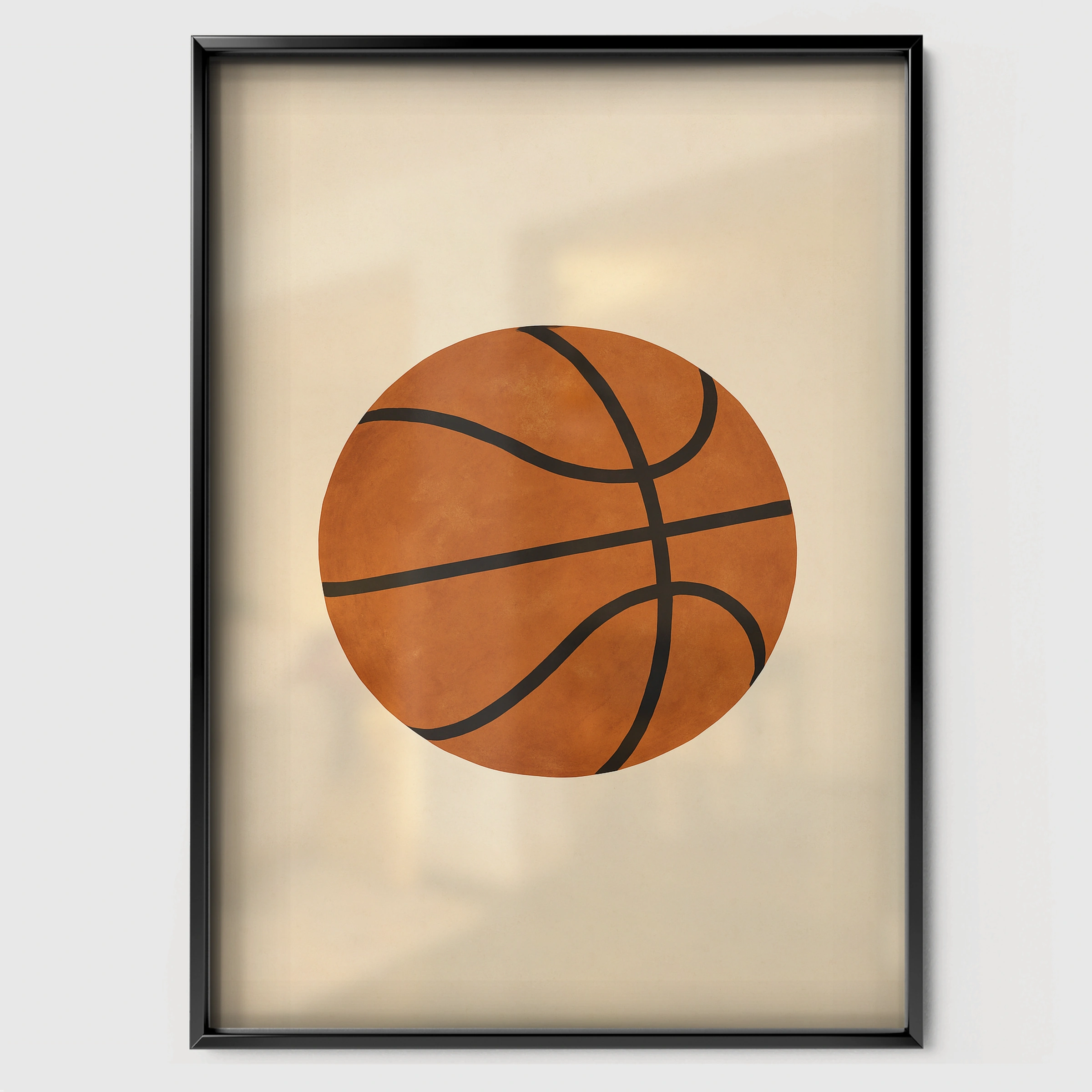 Basketball Two Nursery Print - black framed nursery wall art print