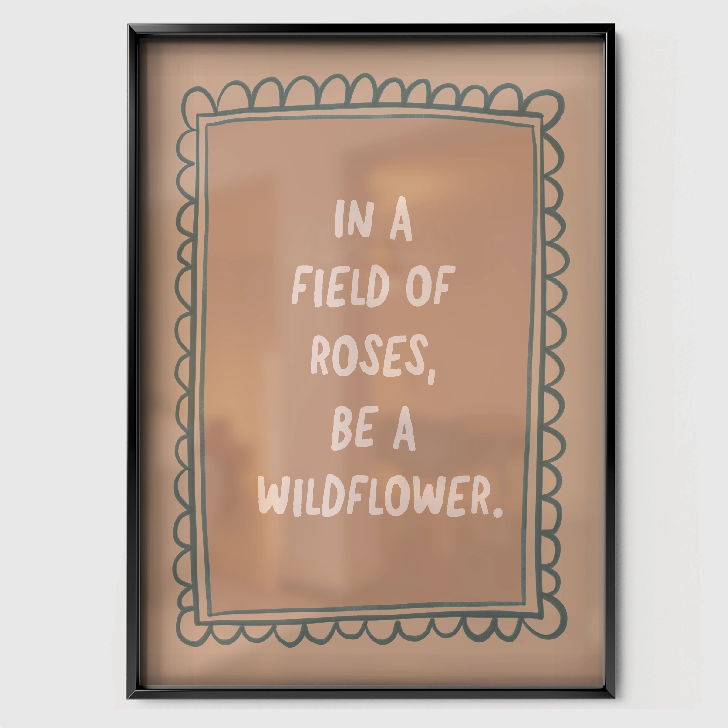 Be A Wildflower Nursery Print - black framed nursery wall art print