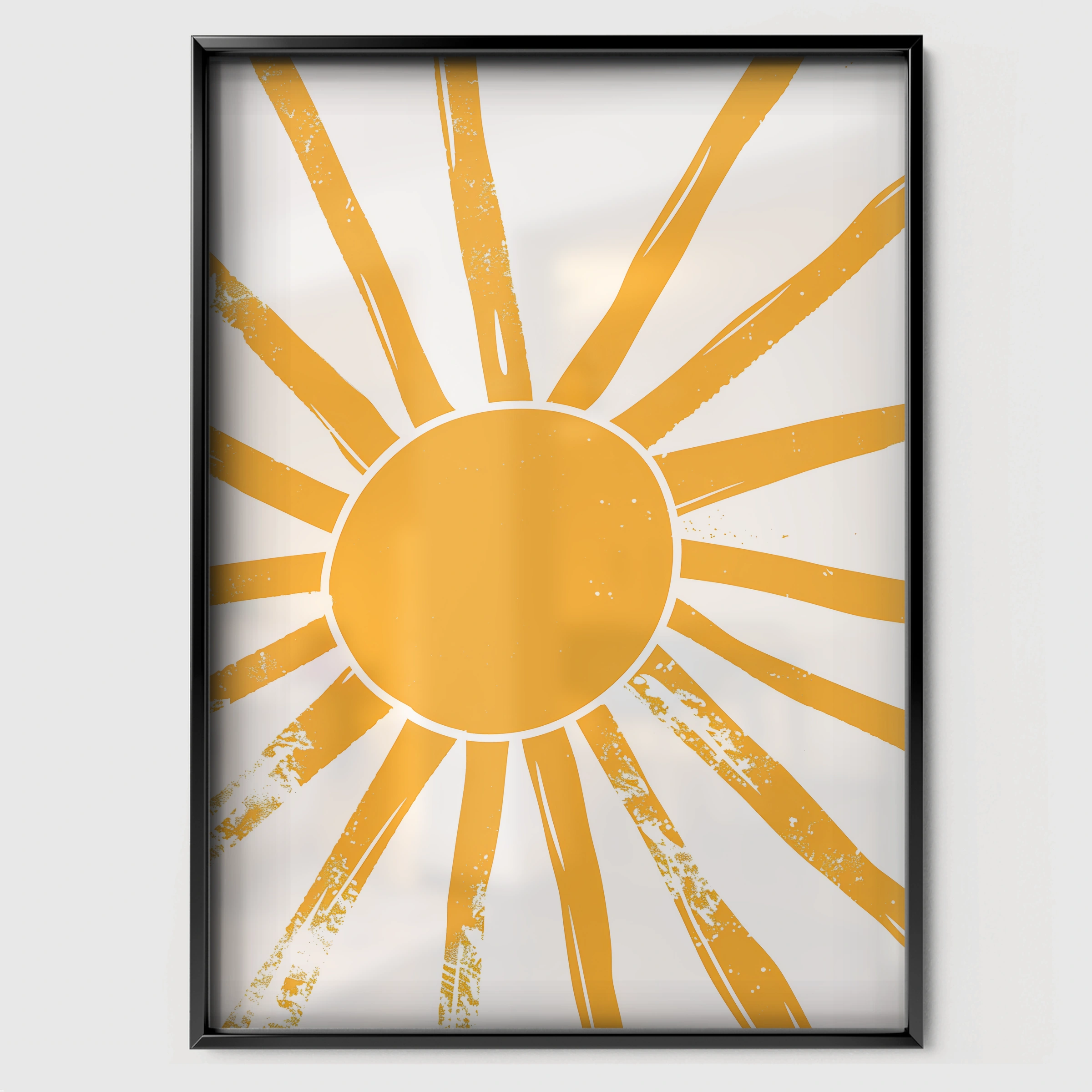 Bright Sun Nursery Print - black framed nursery wall art print