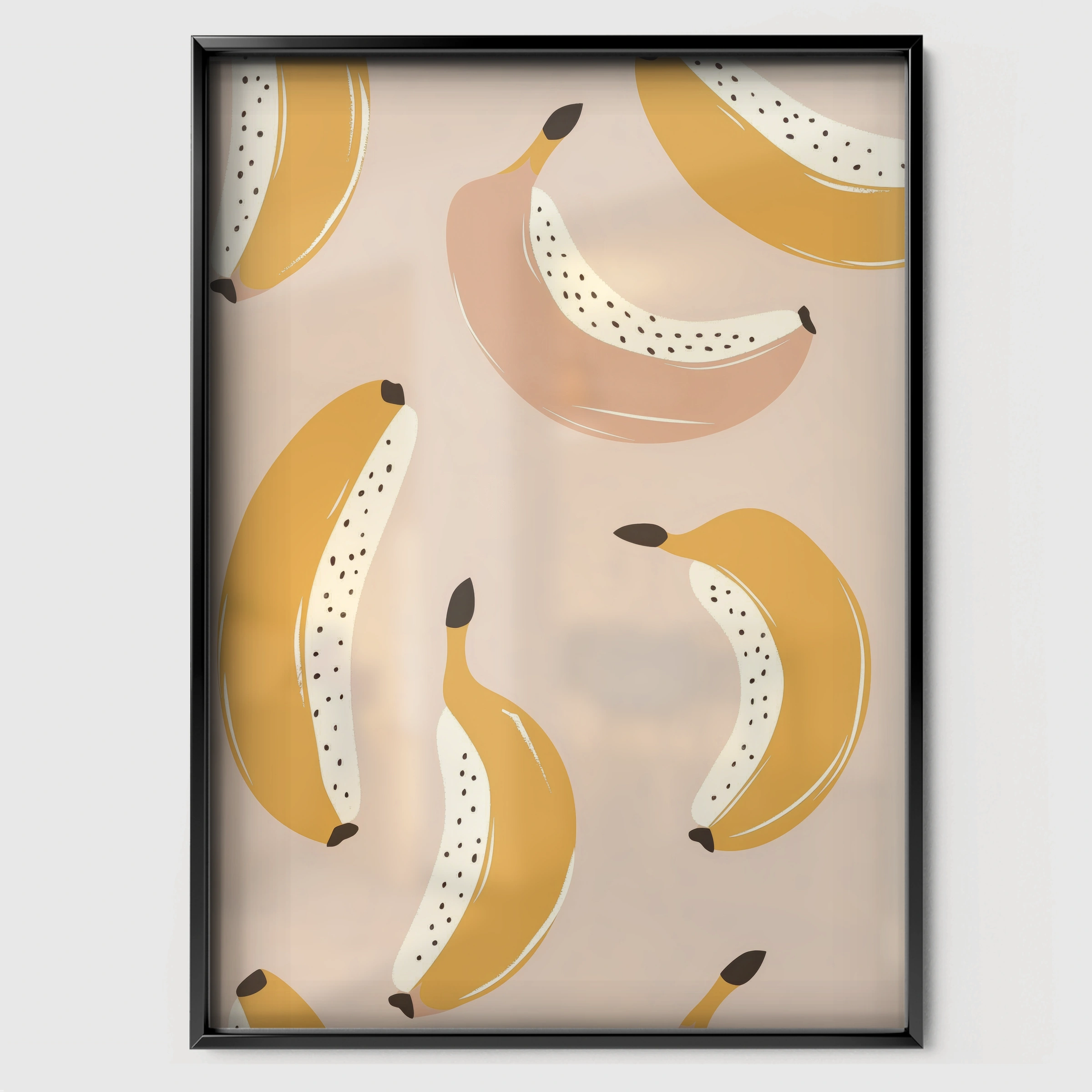 Bunch of Bananas Nursery Print - black framed nursery wall art print