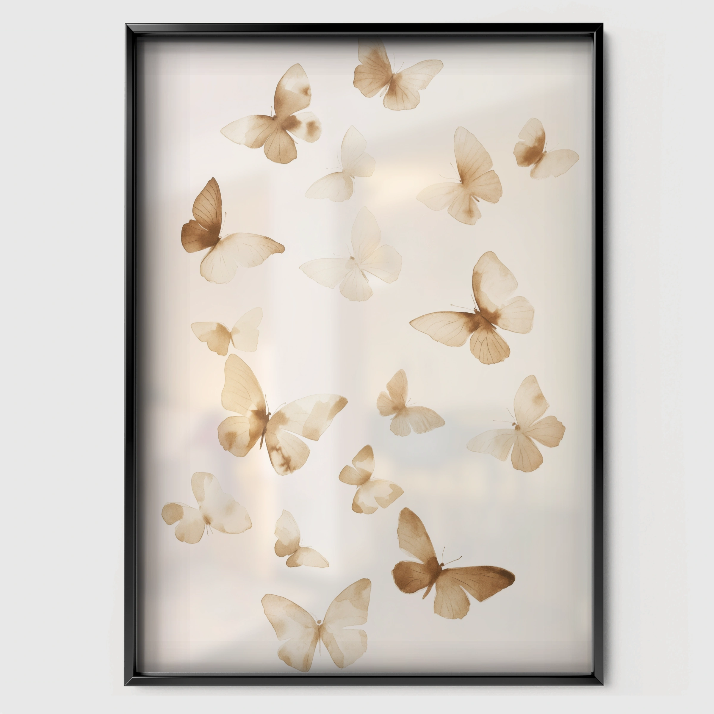 Butterflies Nursery Print - black framed nursery wall art print