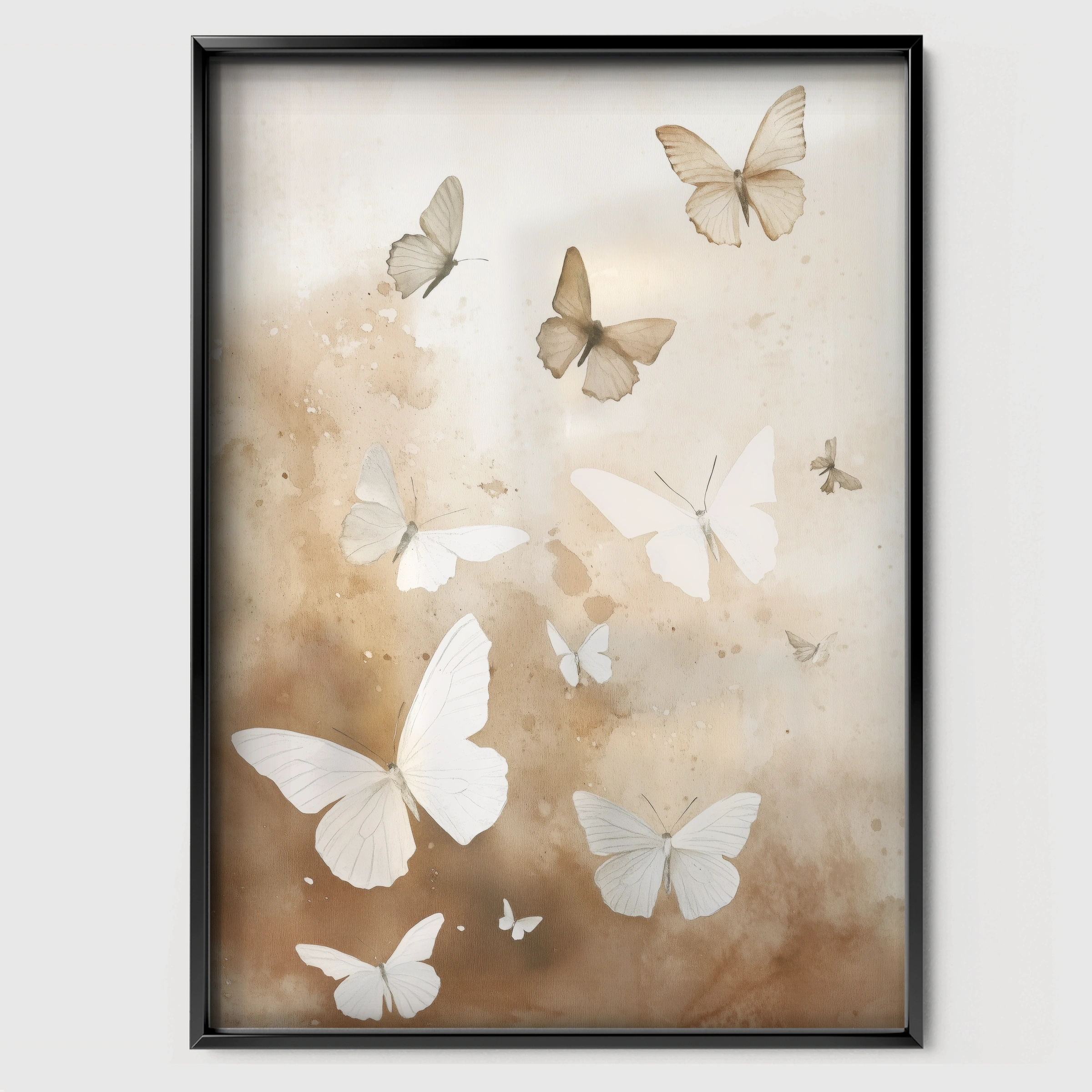 Butterfly Cloud Nursery Print - black framed nursery wall art print