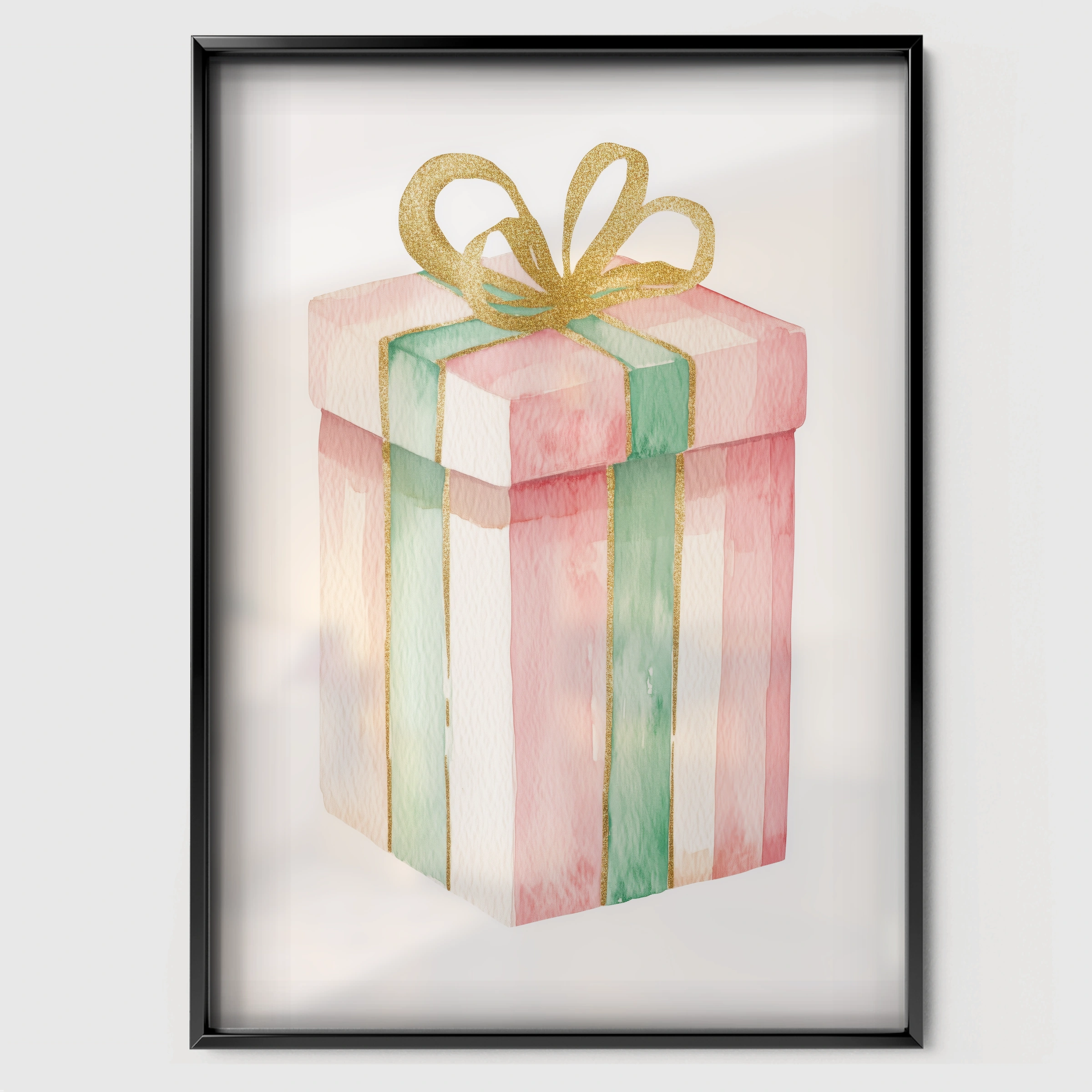 Christmas Gift Christmas Print - black framed nursery wall art print