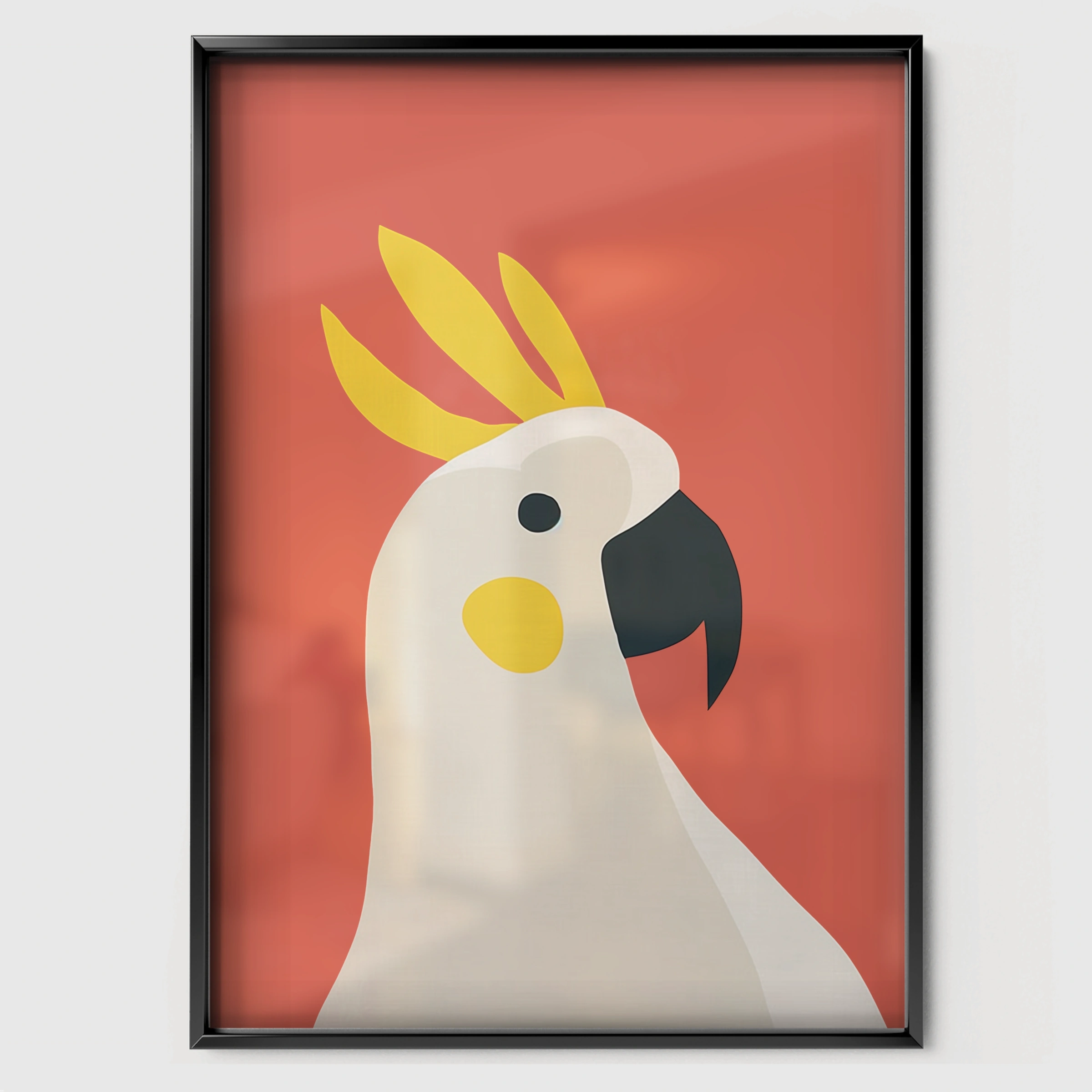 Cockatoo Nursery Print - black framed nursery wall art print