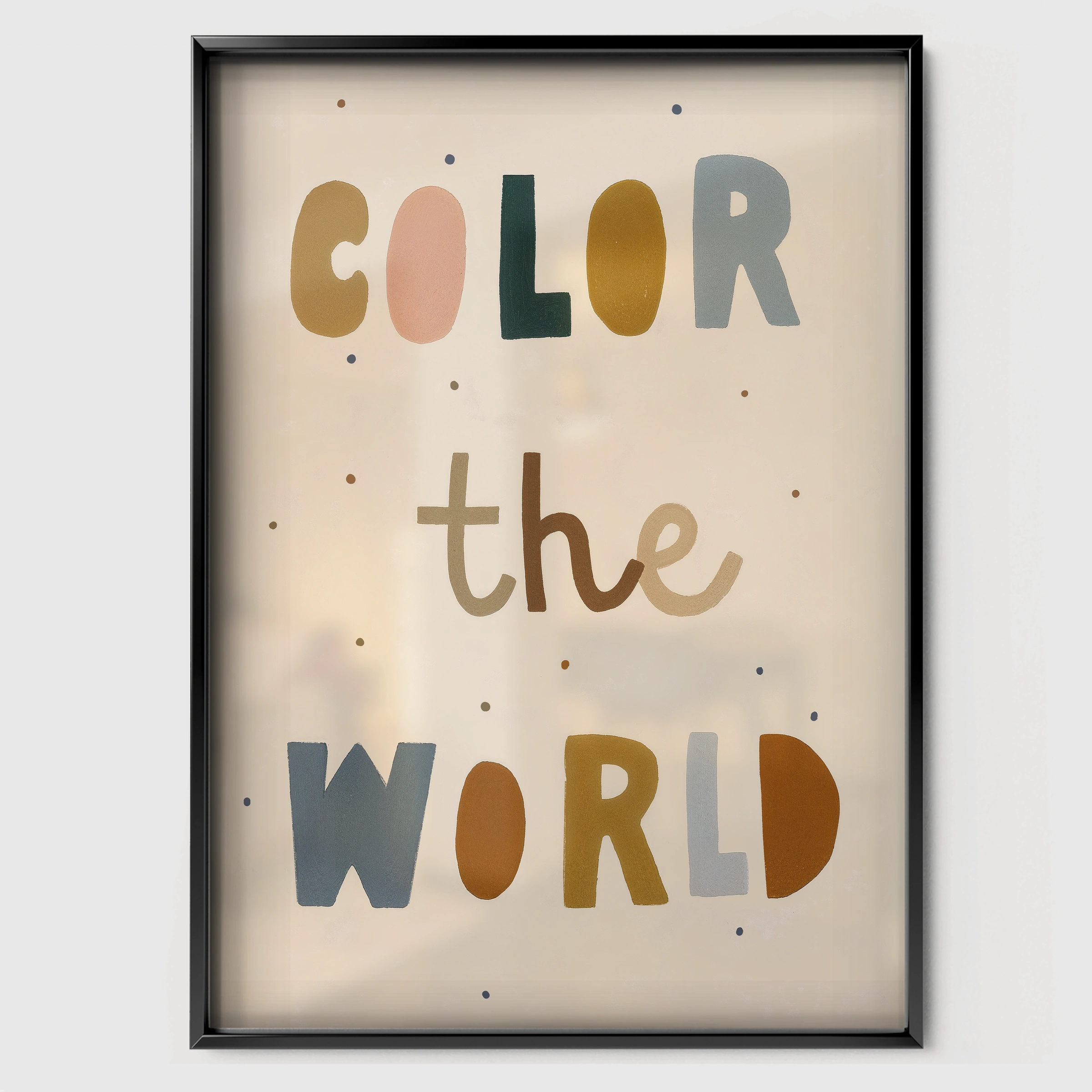 Color The World Nursery Print - black framed nursery wall art print