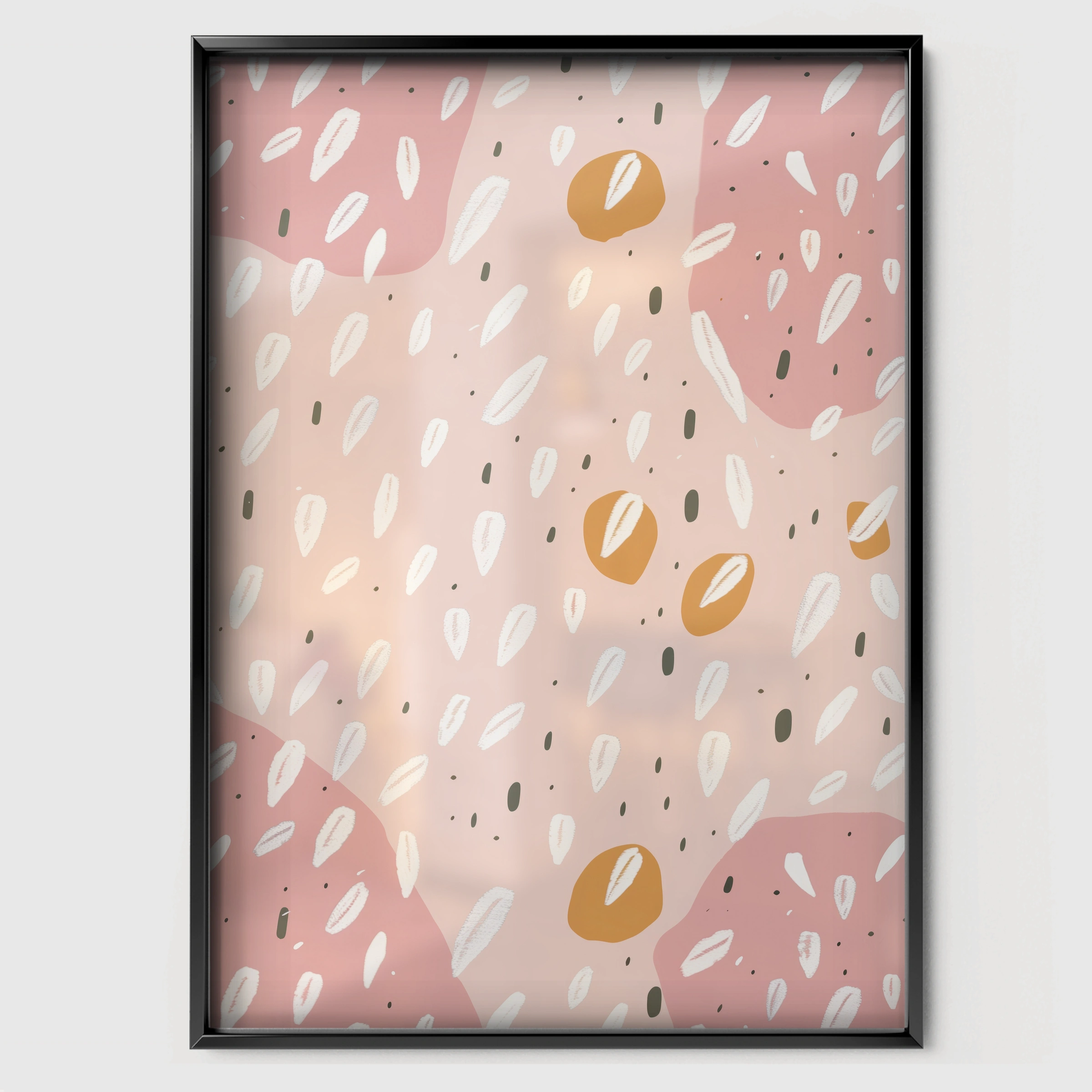 Confetti Dots Nursery Print - black framed nursery wall art print