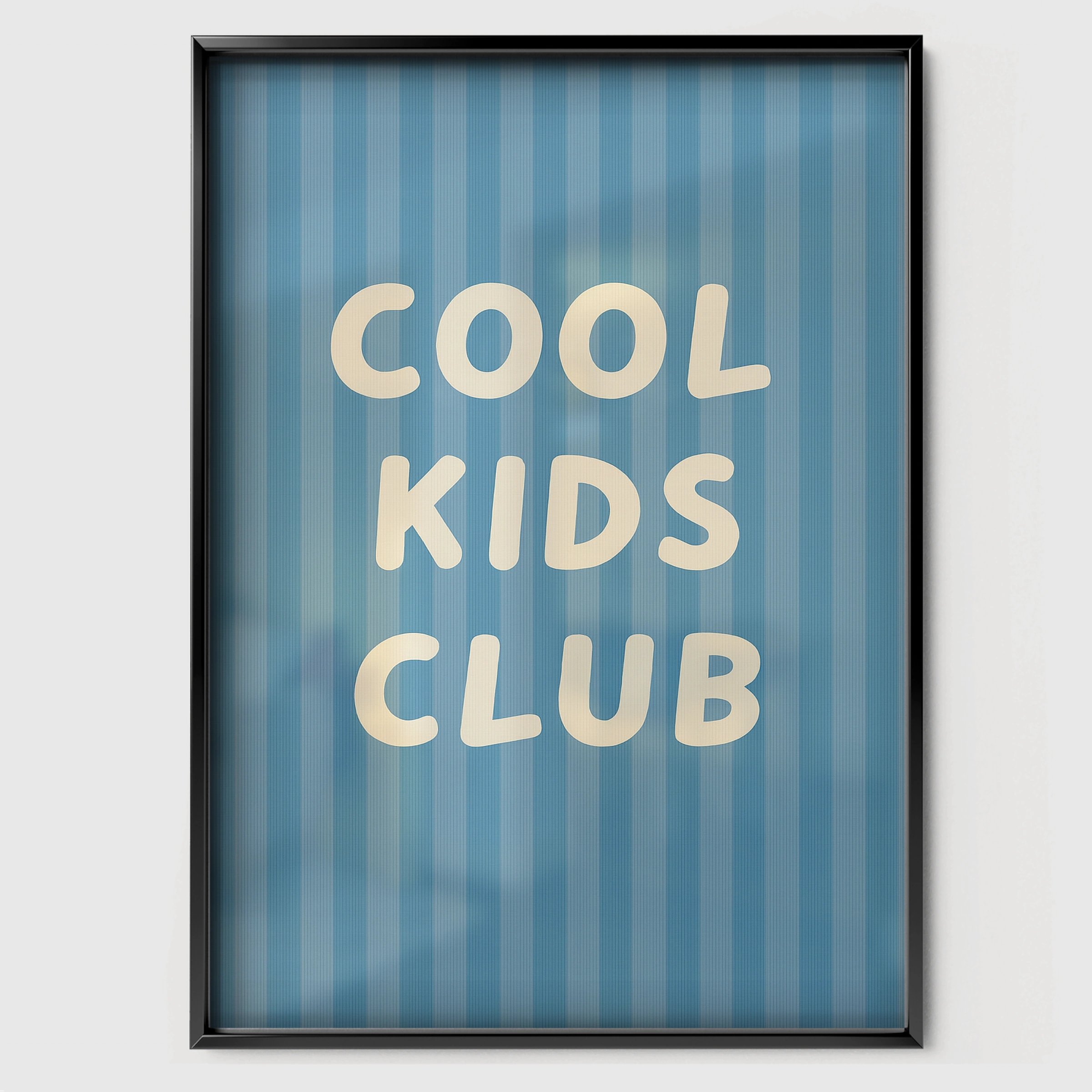 Cool Kids Club Five Nursery Print - black framed nursery wall art print