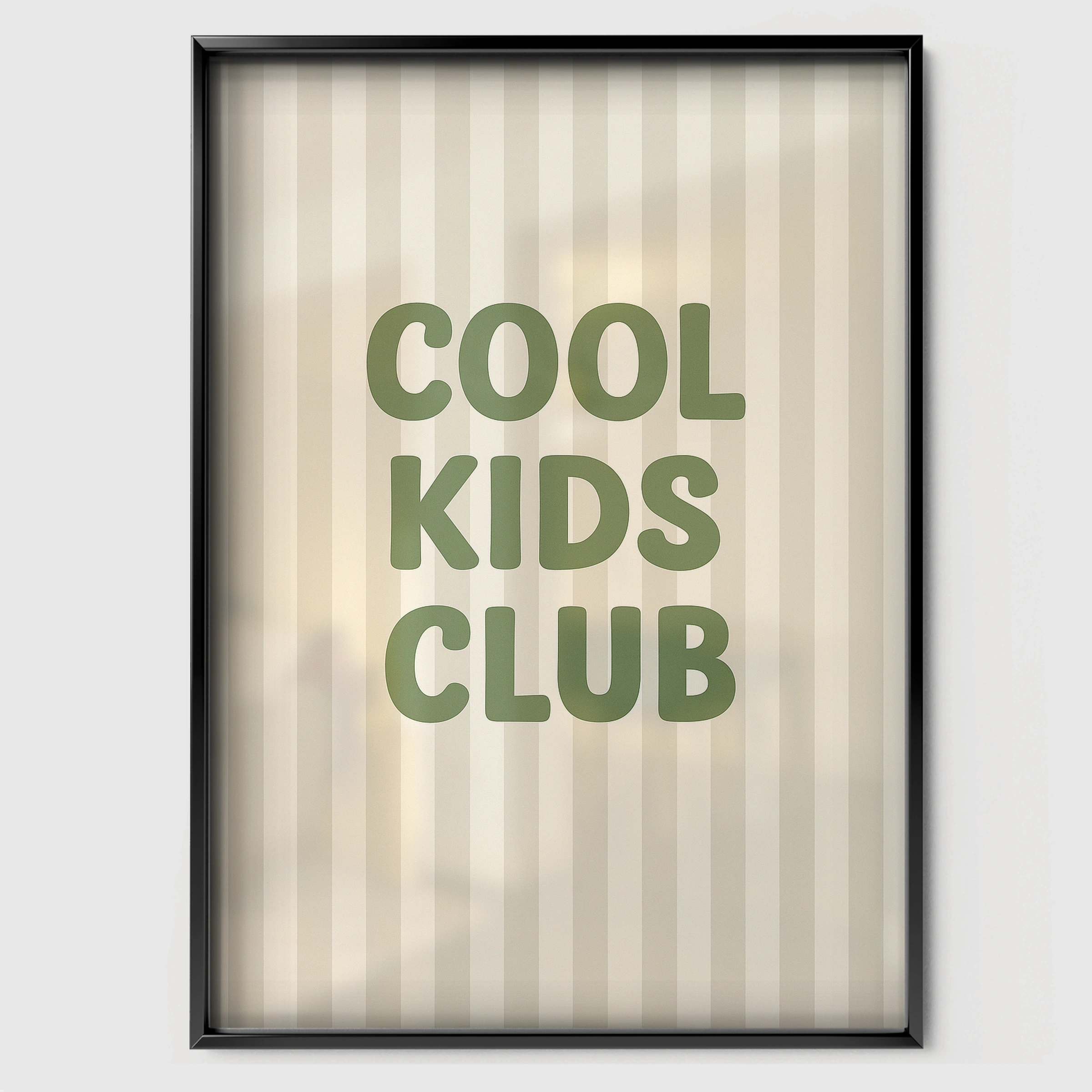 Cool Kids Club Four Nursery Print - black framed nursery wall art print