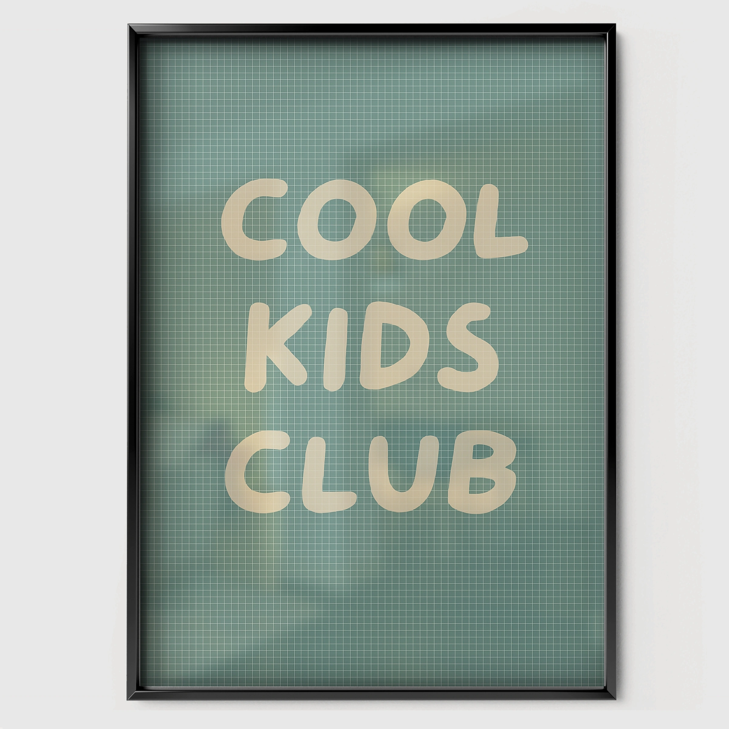Cool Kids Club Three Nursery Print - black framed nursery wall art print