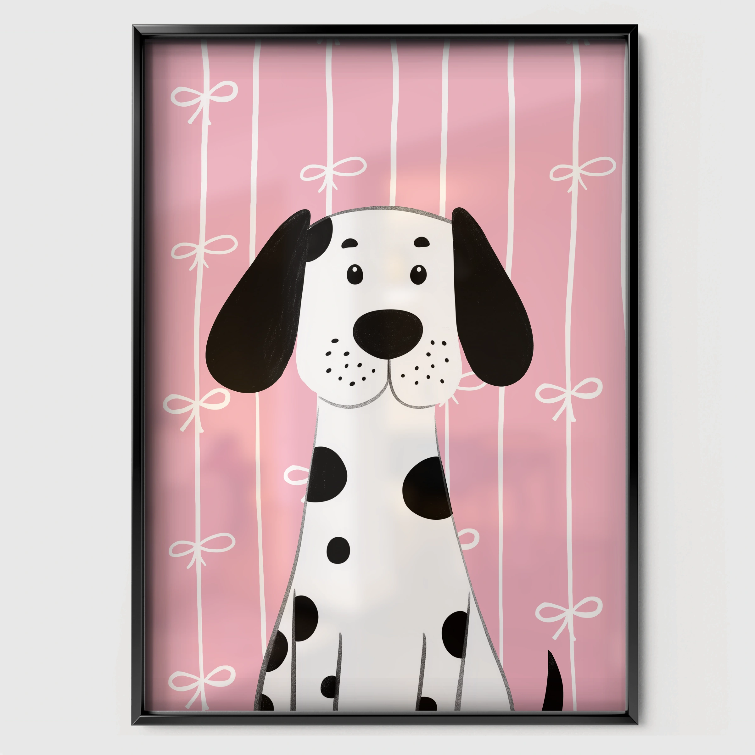 Dalmatian Puppy Nursery Print - black framed nursery wall art print