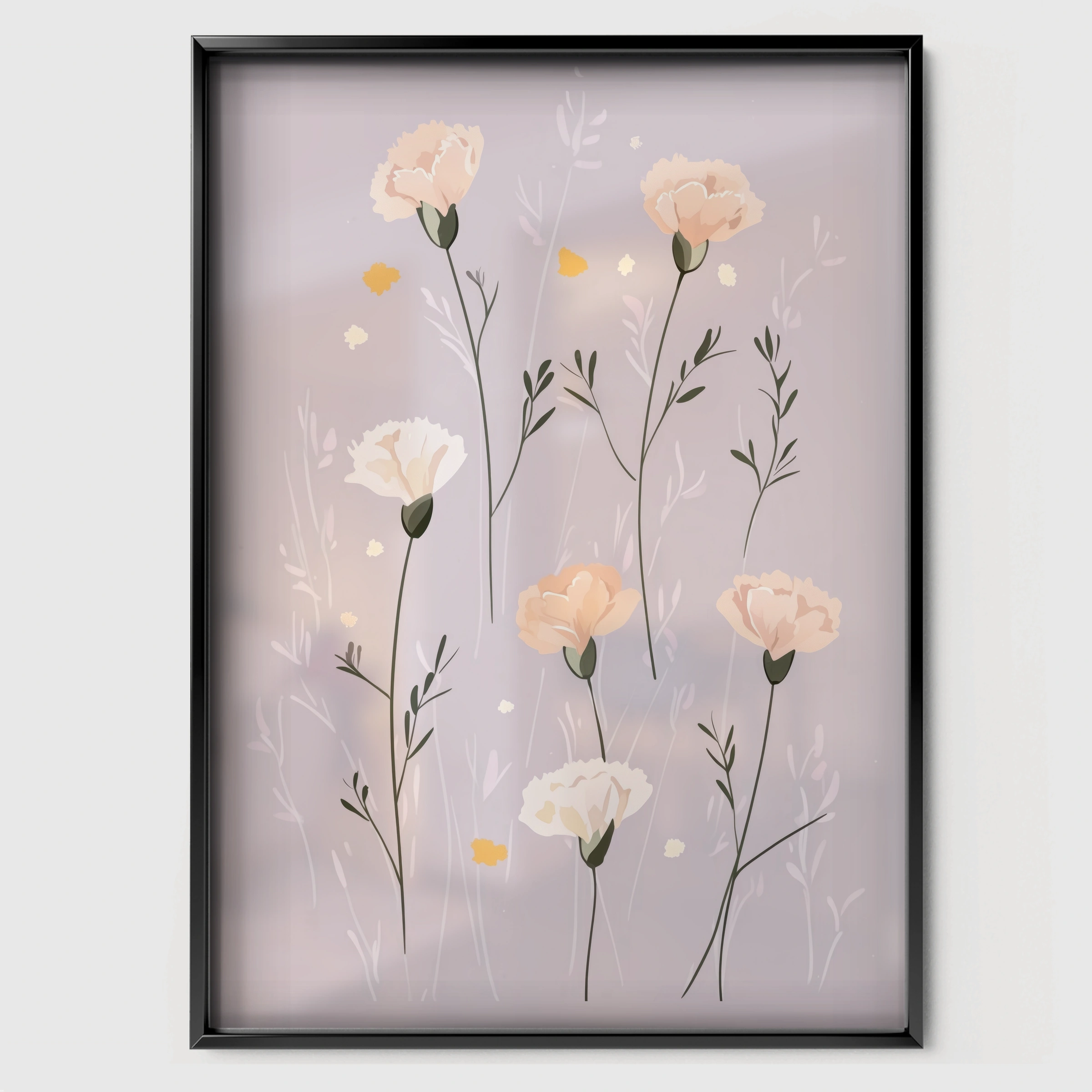Dandelion Wishes Nursery Print - black framed nursery wall art print