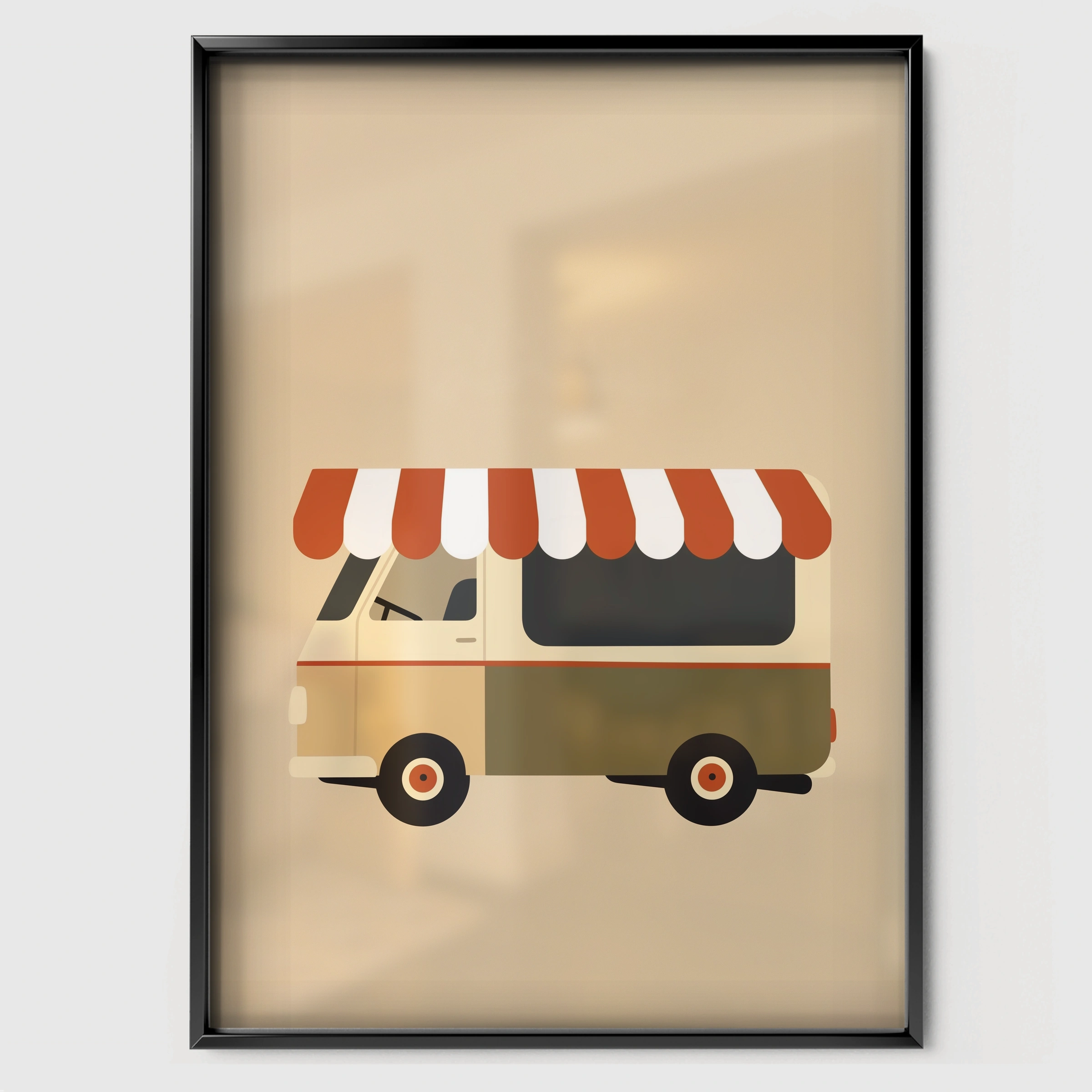 Food Truck Nursery Print - black framed nursery wall art print