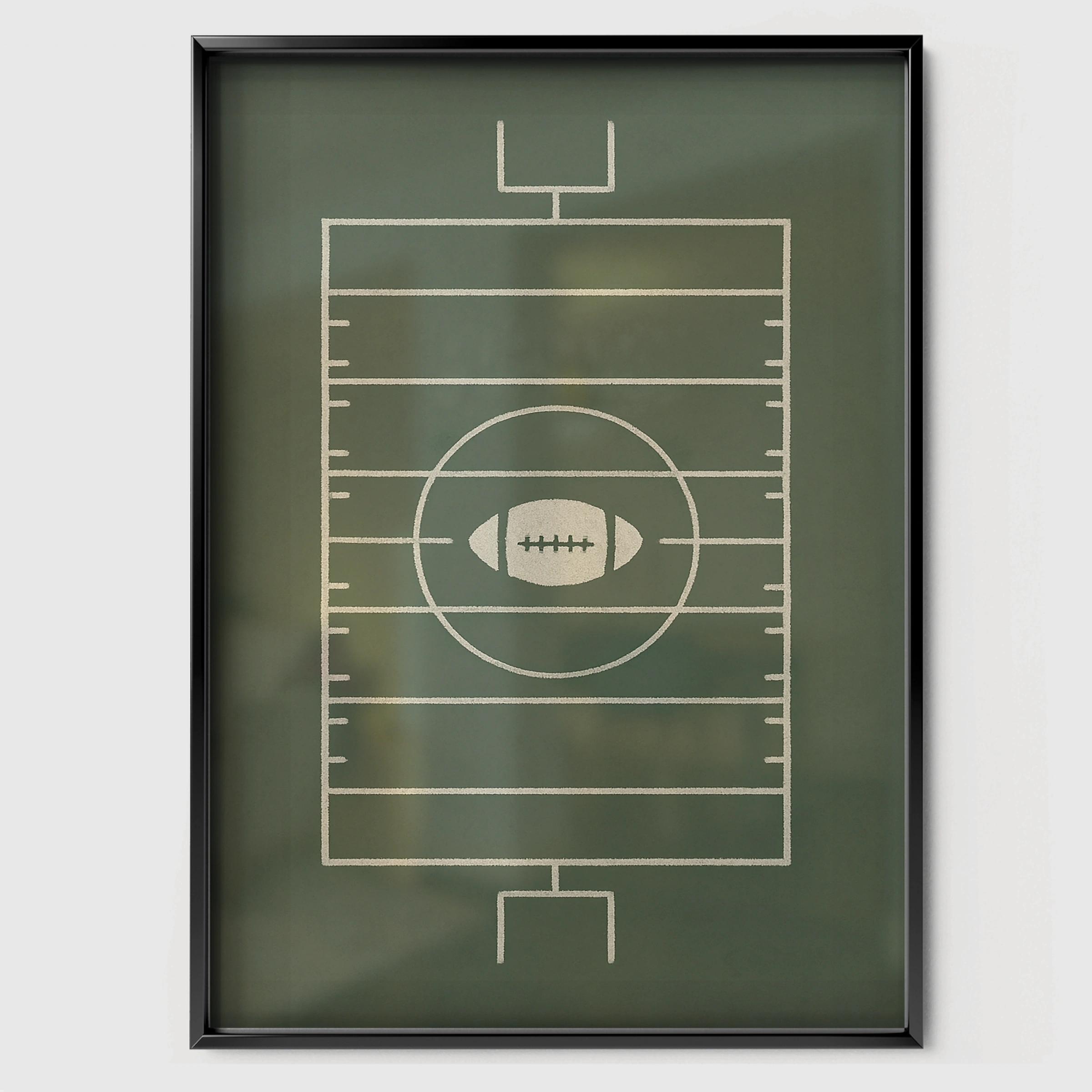 Football Field Nursery Print - black framed nursery wall art print