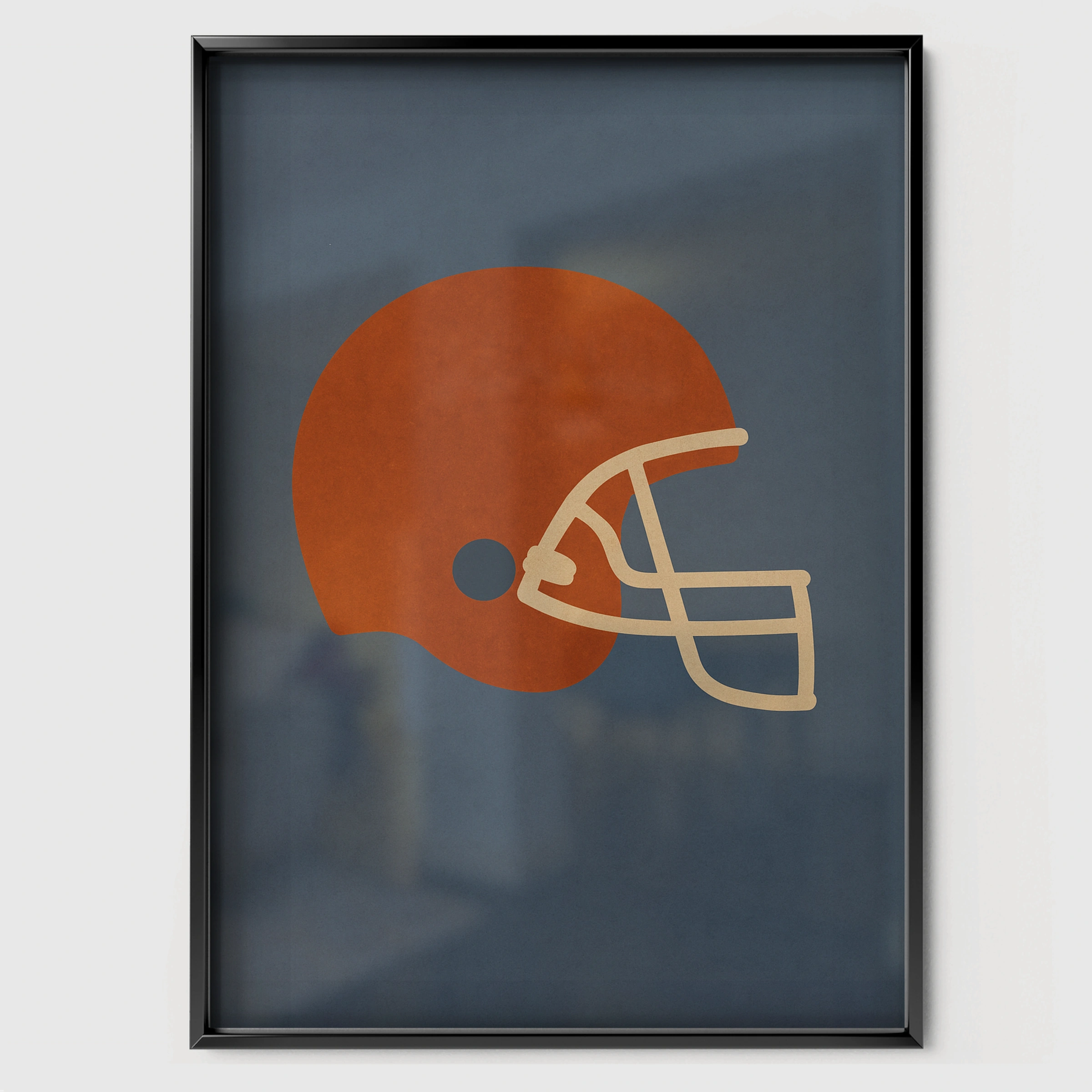 Football Helmet Nursery Print - black framed nursery wall art print