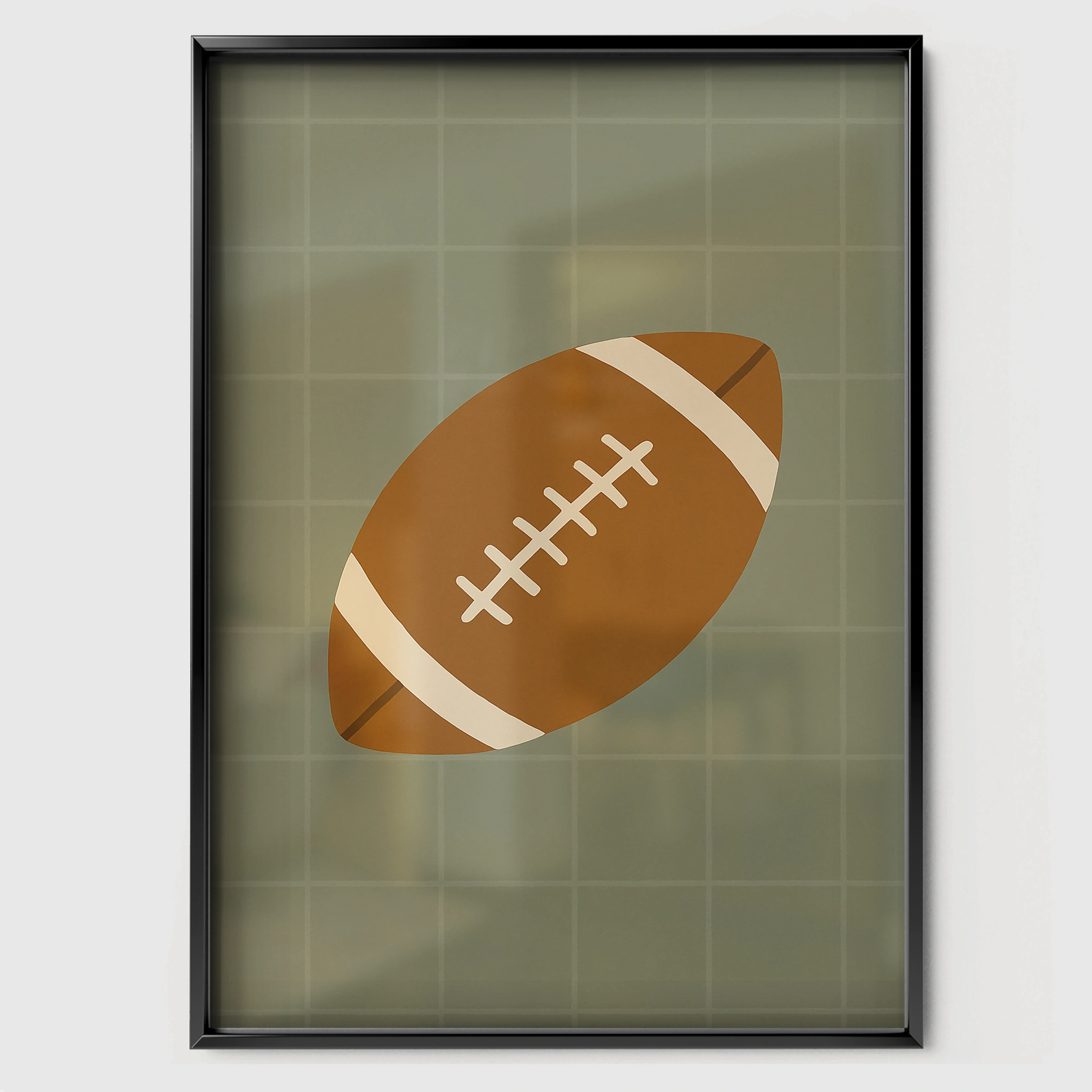 Football Three Nursery Print - black framed nursery wall art print