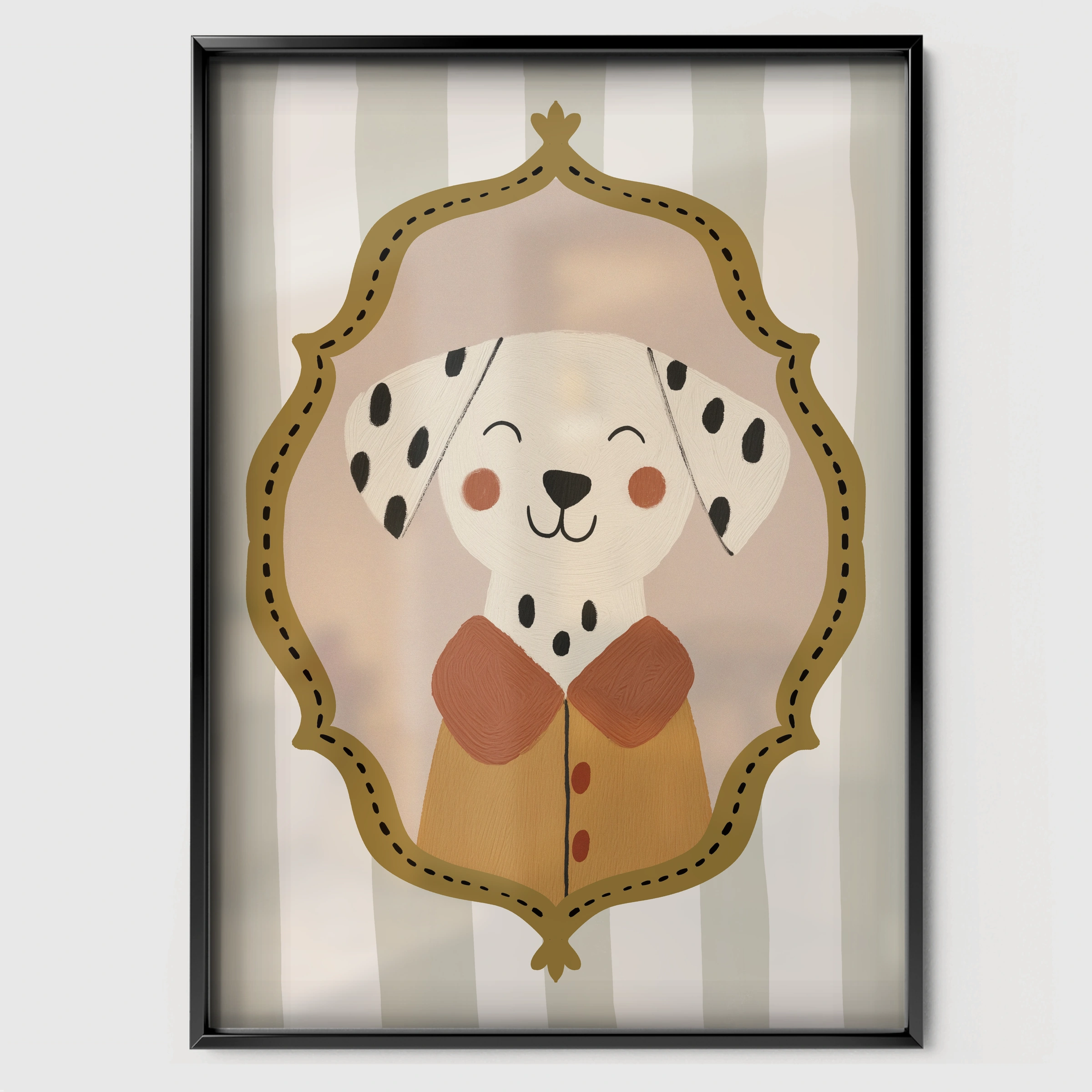 Framed Dog Nursery Print - black framed nursery wall art print