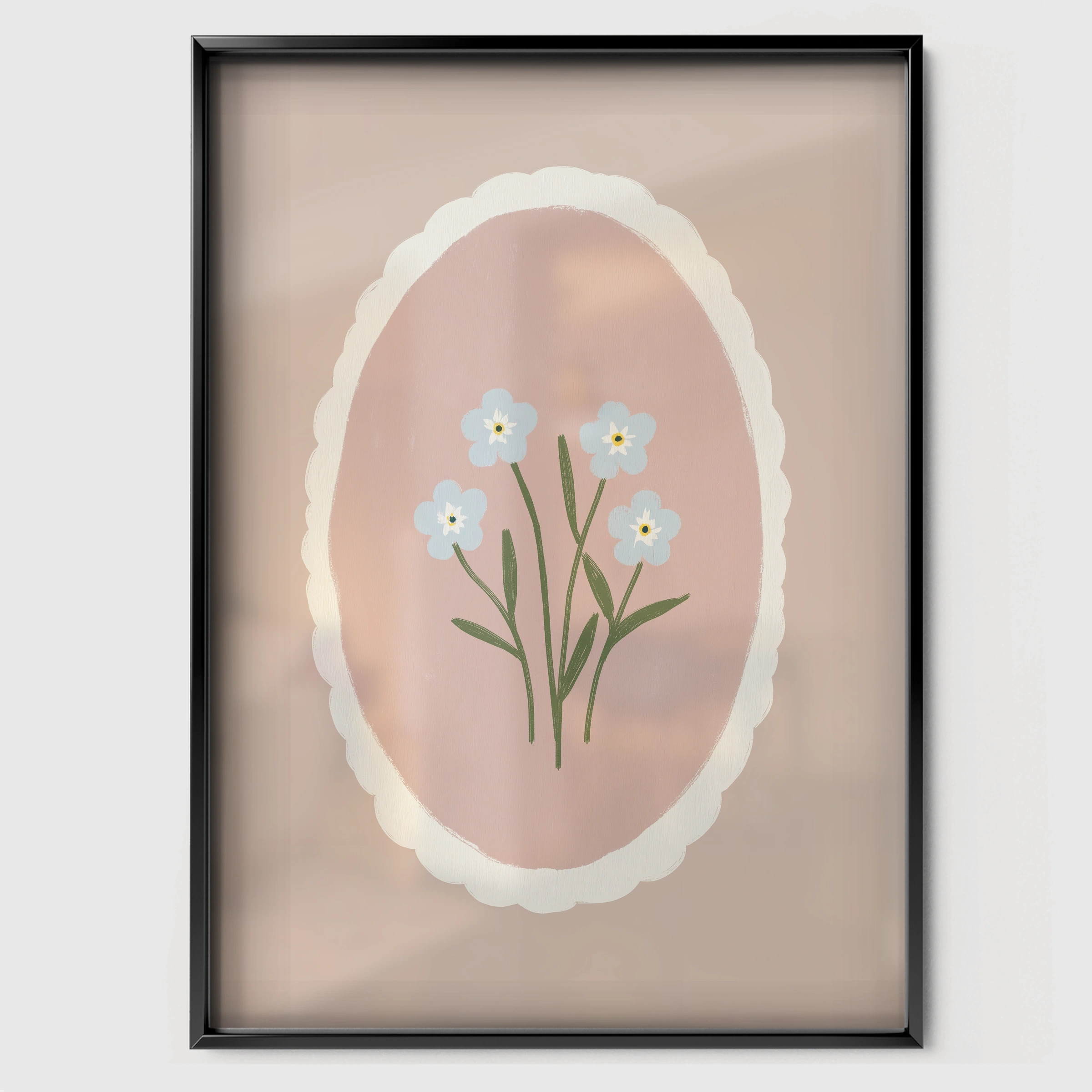 Framed Lily of the Valley Nursery Print - black framed nursery wall art print