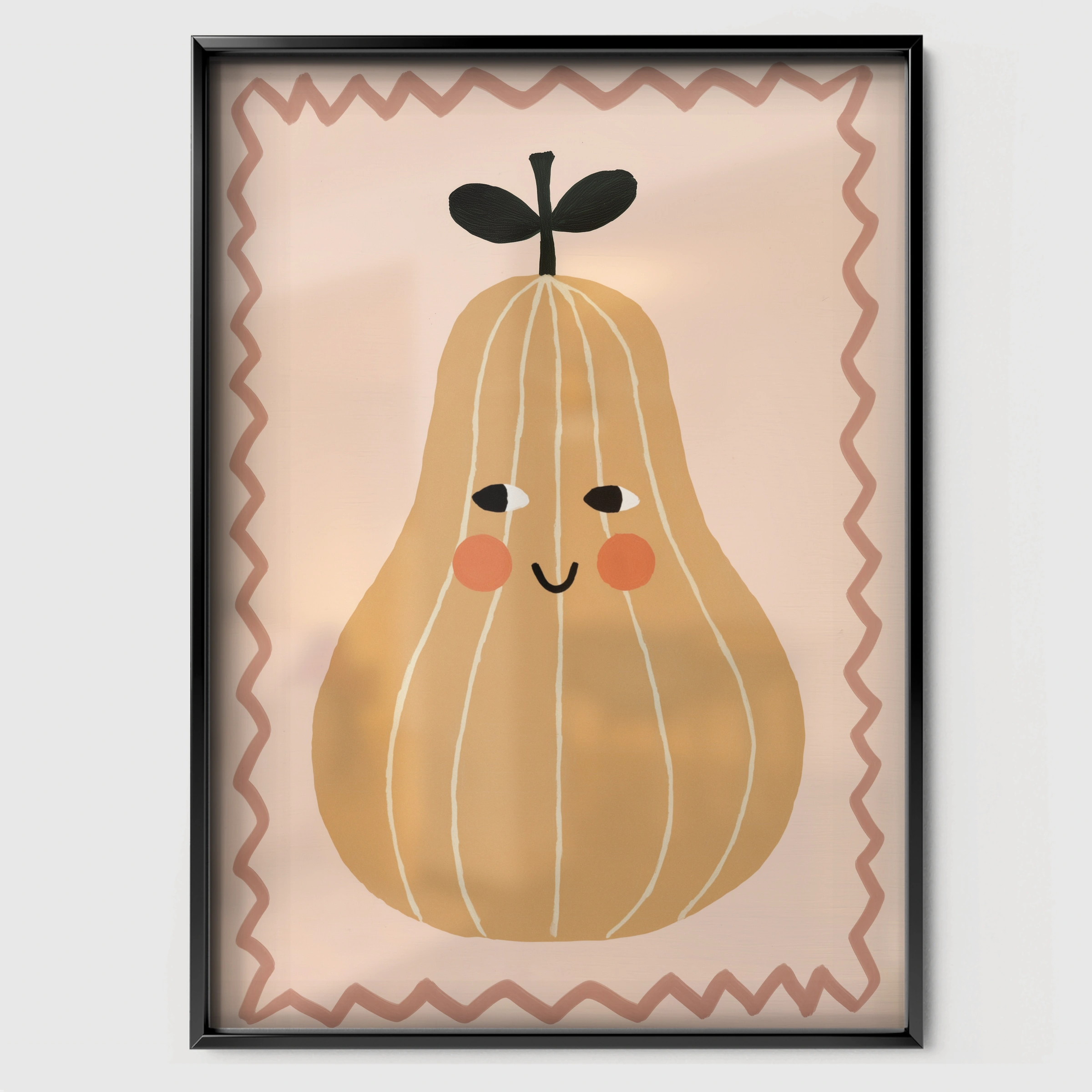 Golden Pear Nursery Print - black framed nursery wall art print