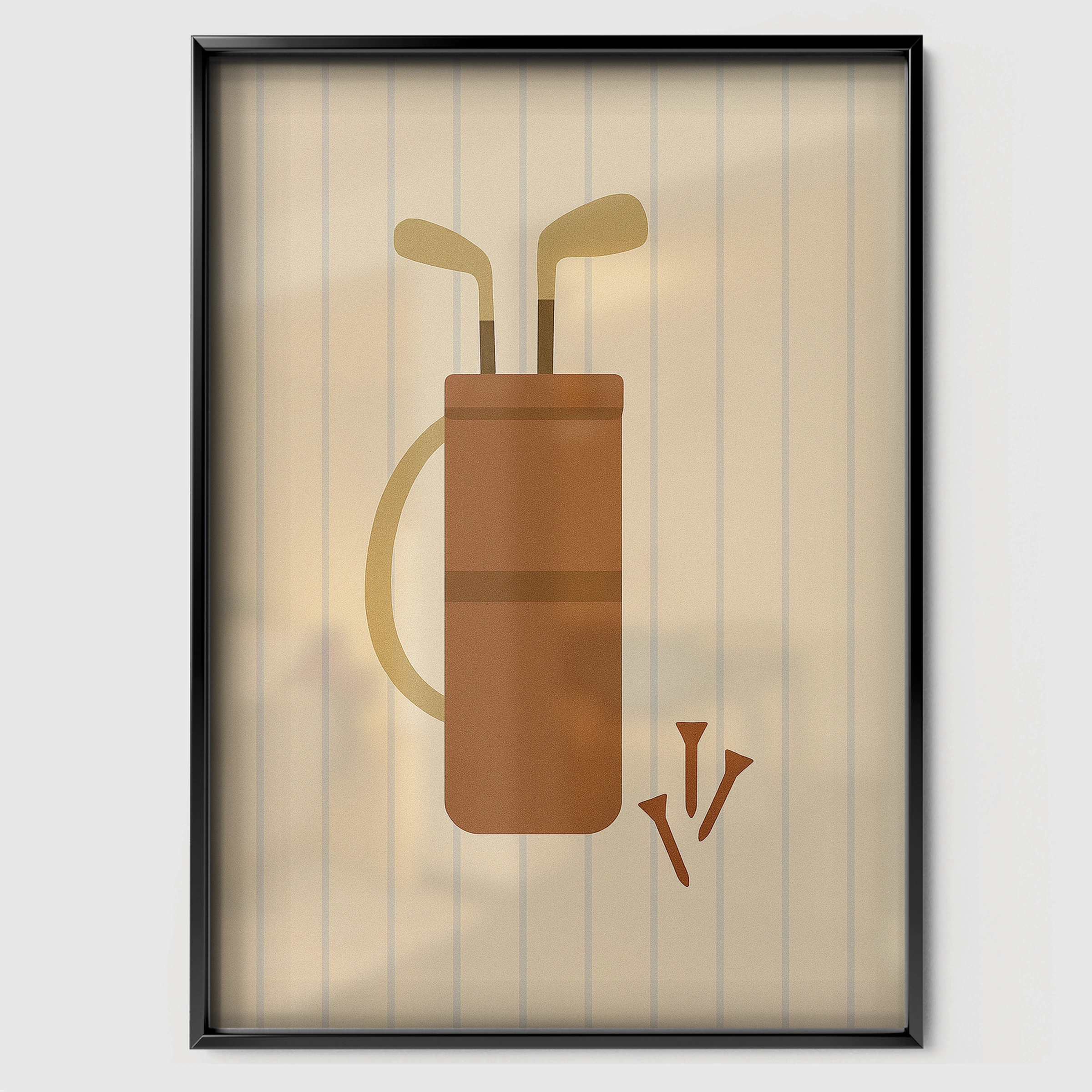 Golf Bag and Clubs Nursery Print - black framed nursery wall art print