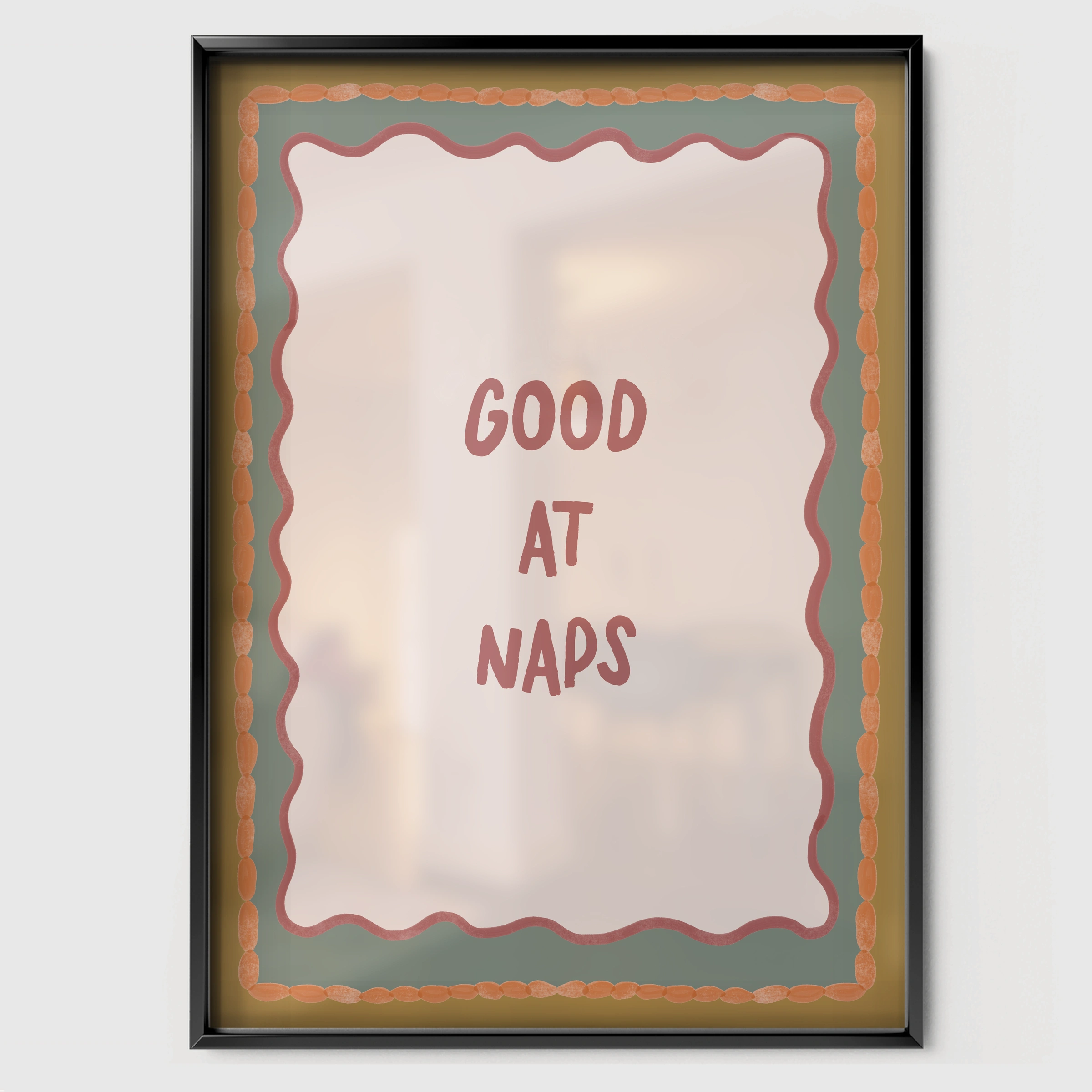 Good At Naps Nursery Print - black framed nursery wall art print