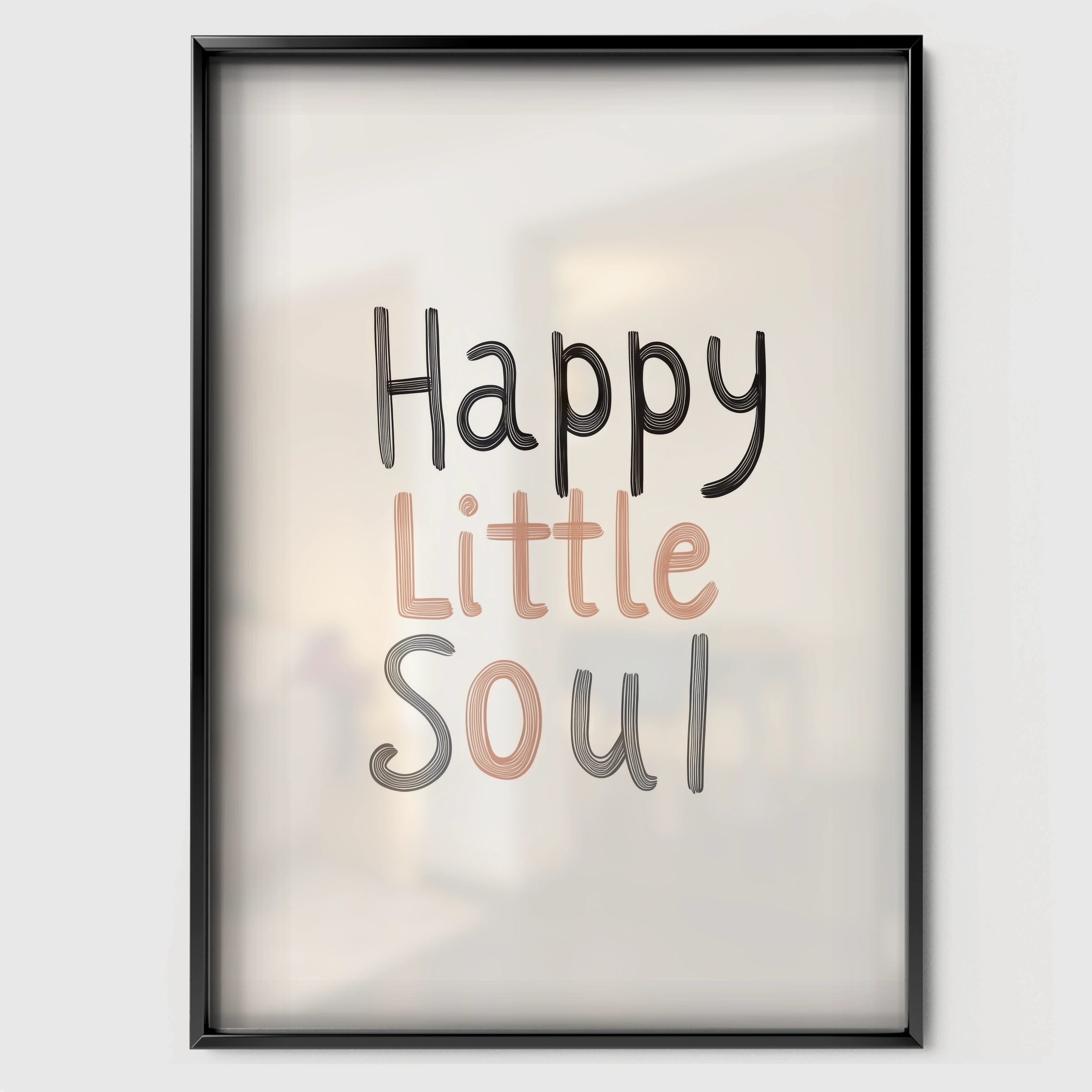 Happy Little Soul Two Nursery Print - black framed nursery wall art print