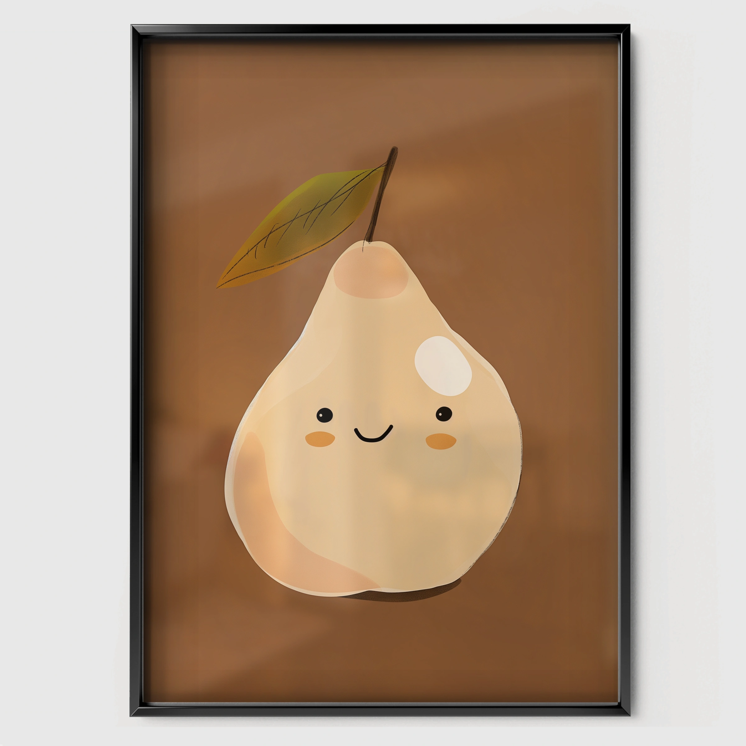 Happy Pear Two Nursery Print - black framed nursery wall art print