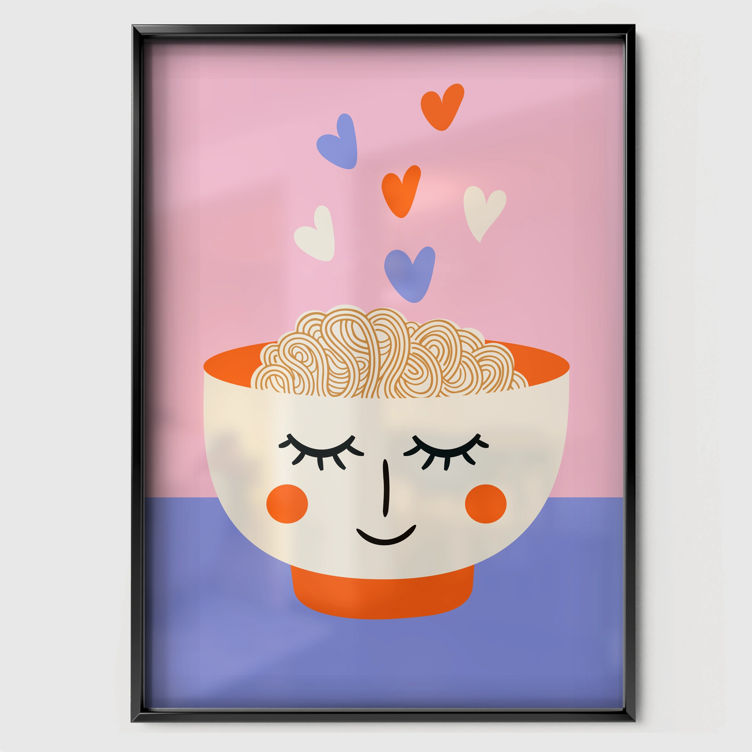 Heart Bowl Nursery Print - black framed nursery wall art print