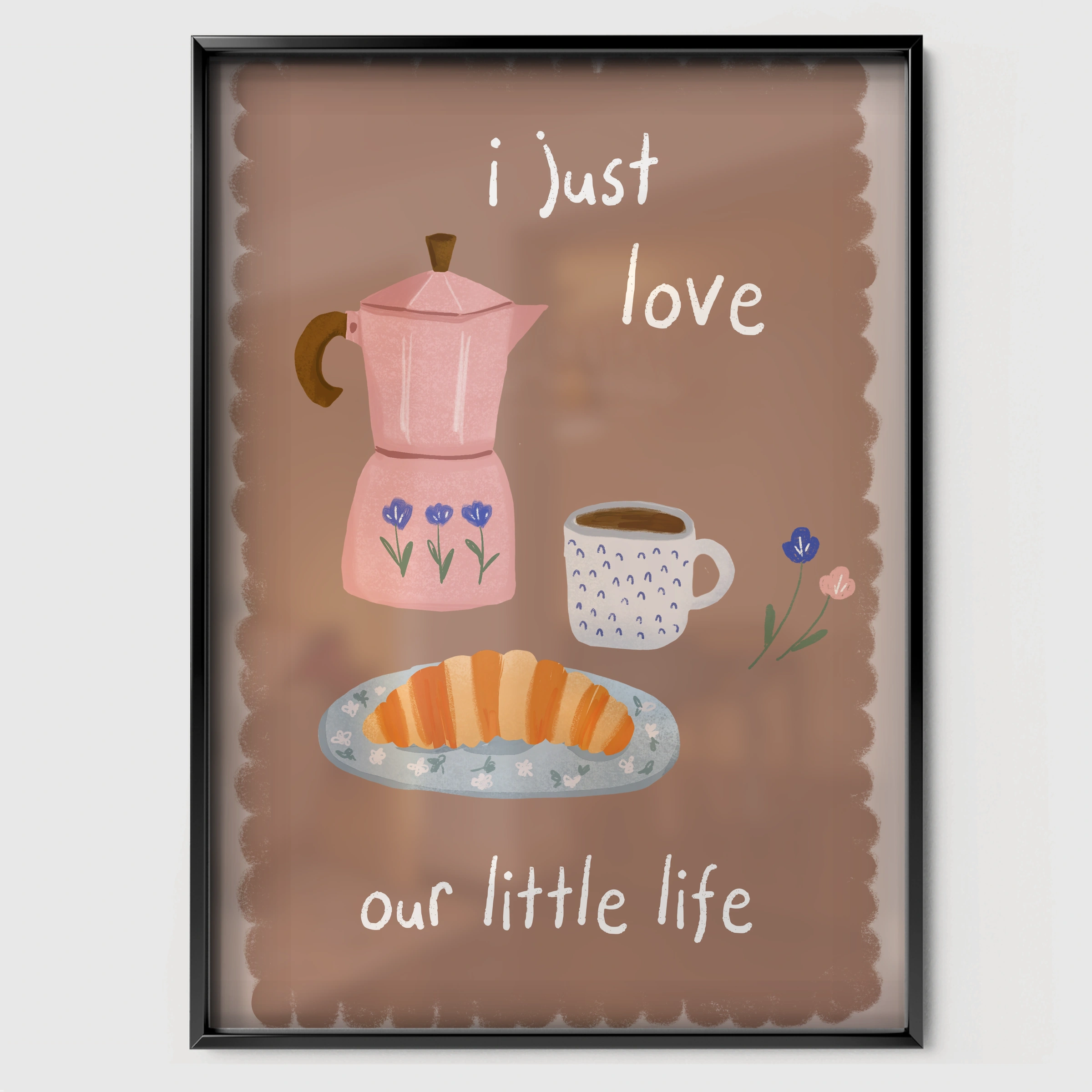 I Just Love Our Little Life Nursery Print - black framed nursery wall art print