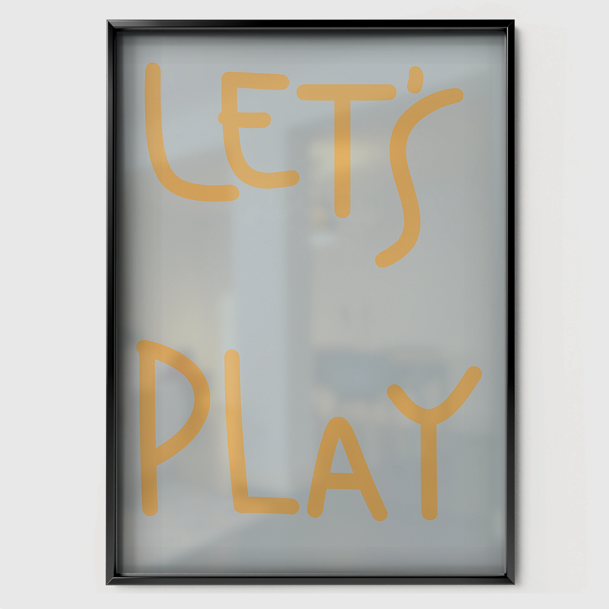Let's Play Nursery Print - black framed nursery wall art print