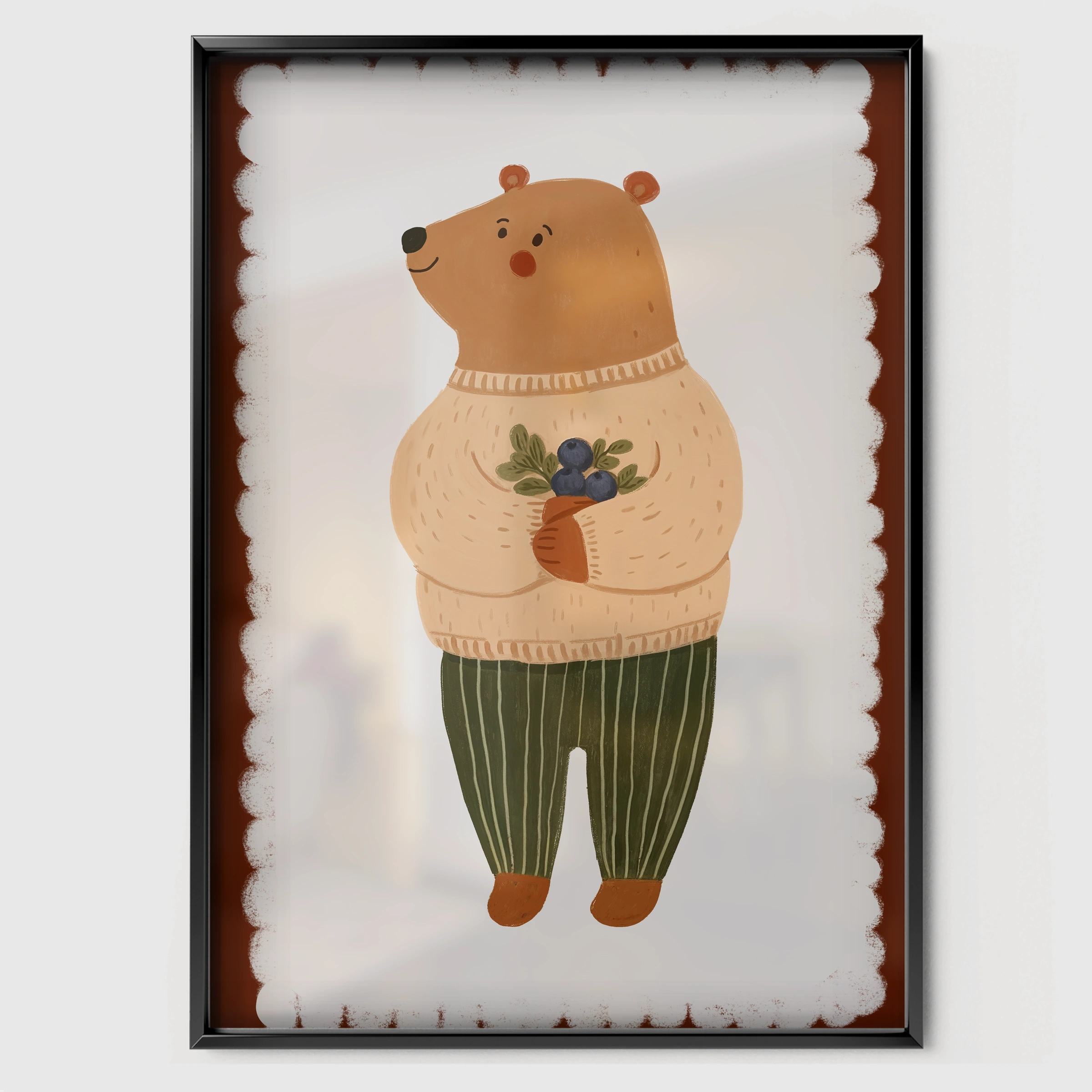 Little Capybara Nursery Print - black framed nursery wall art print