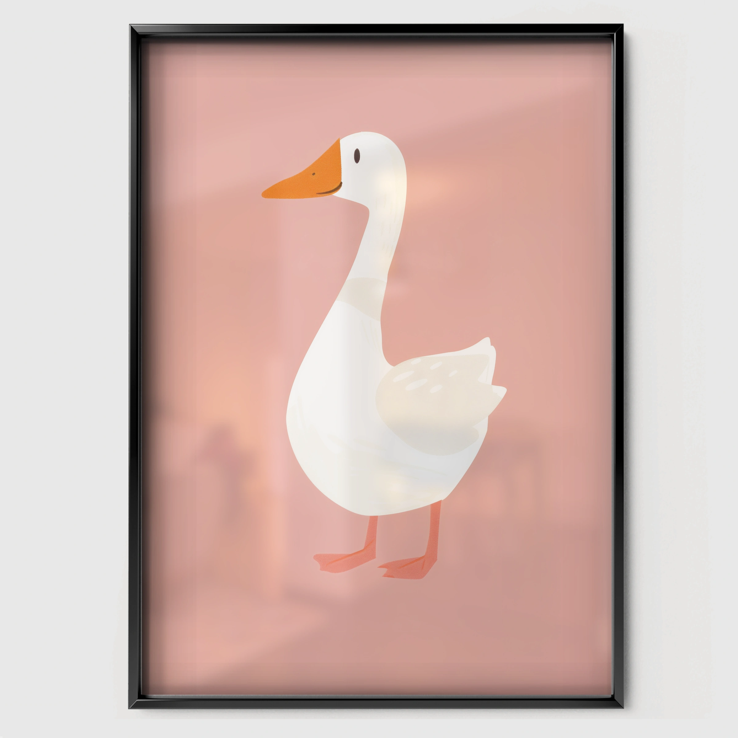 Little Goose Nursery Print - black framed nursery wall art print