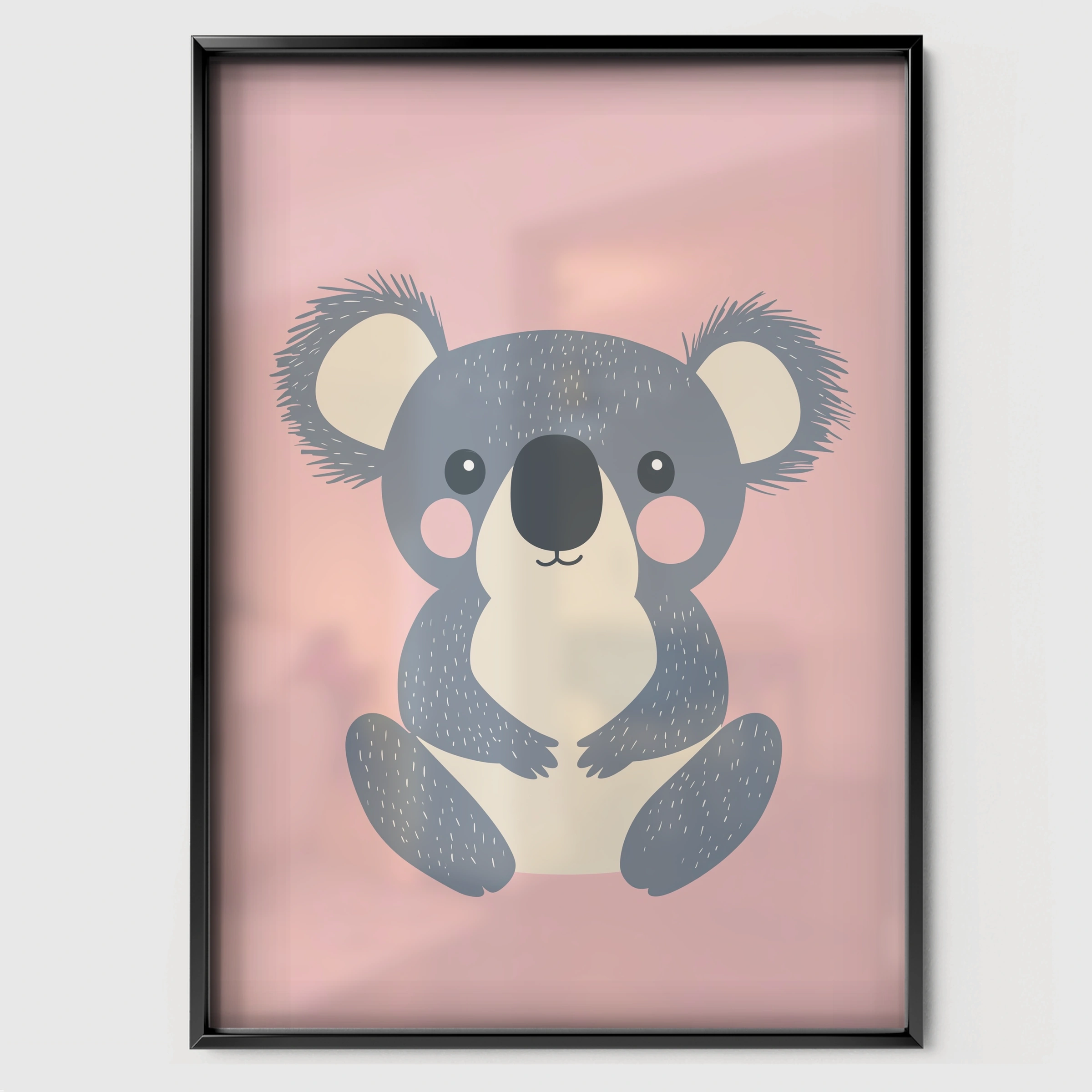 Little Koala Nursery Print - black framed nursery wall art print